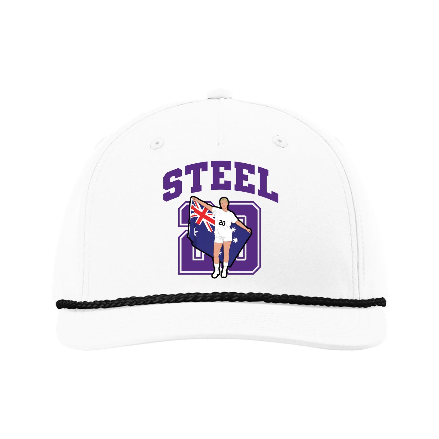 Five-Panel Classic Rope Cap — Number in White