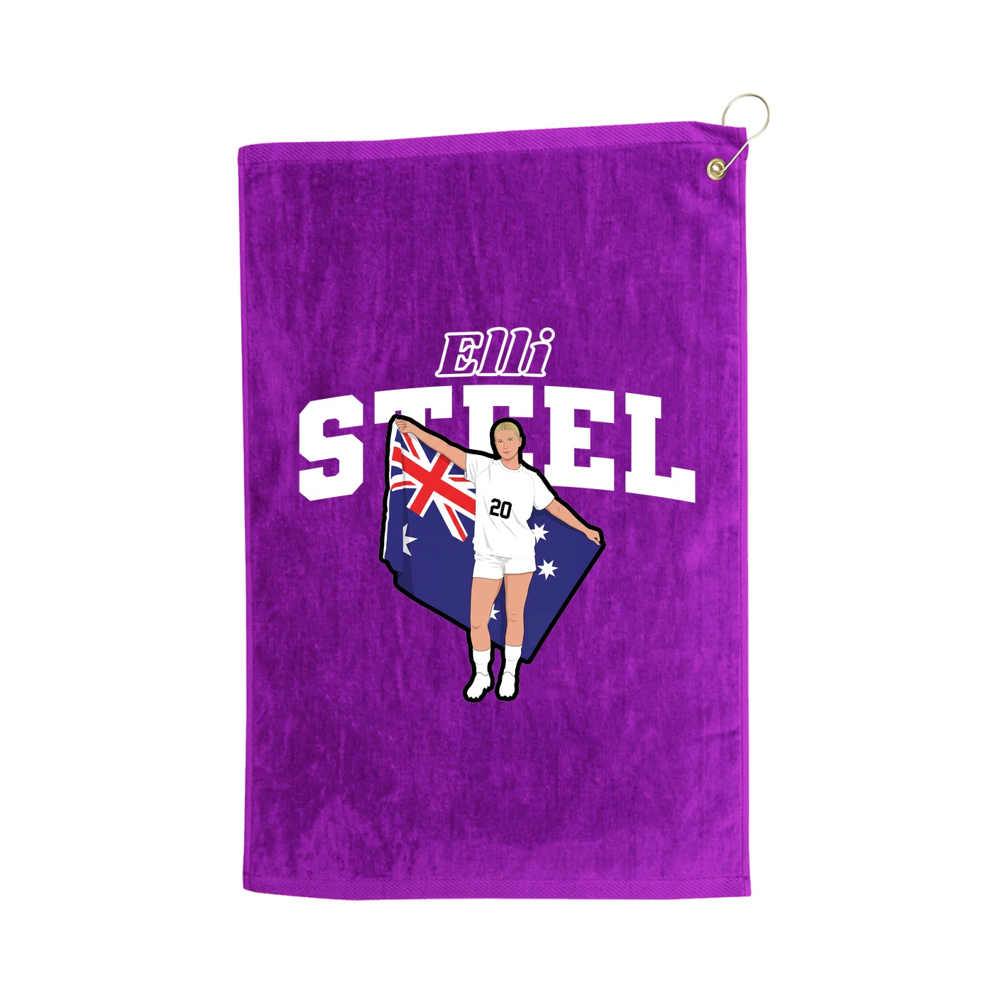 Golf Towel — Name Arch in Purple
