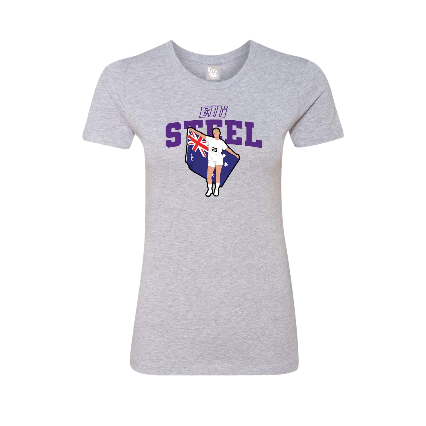 Fitted Women's Tee — Name Arch in Grey