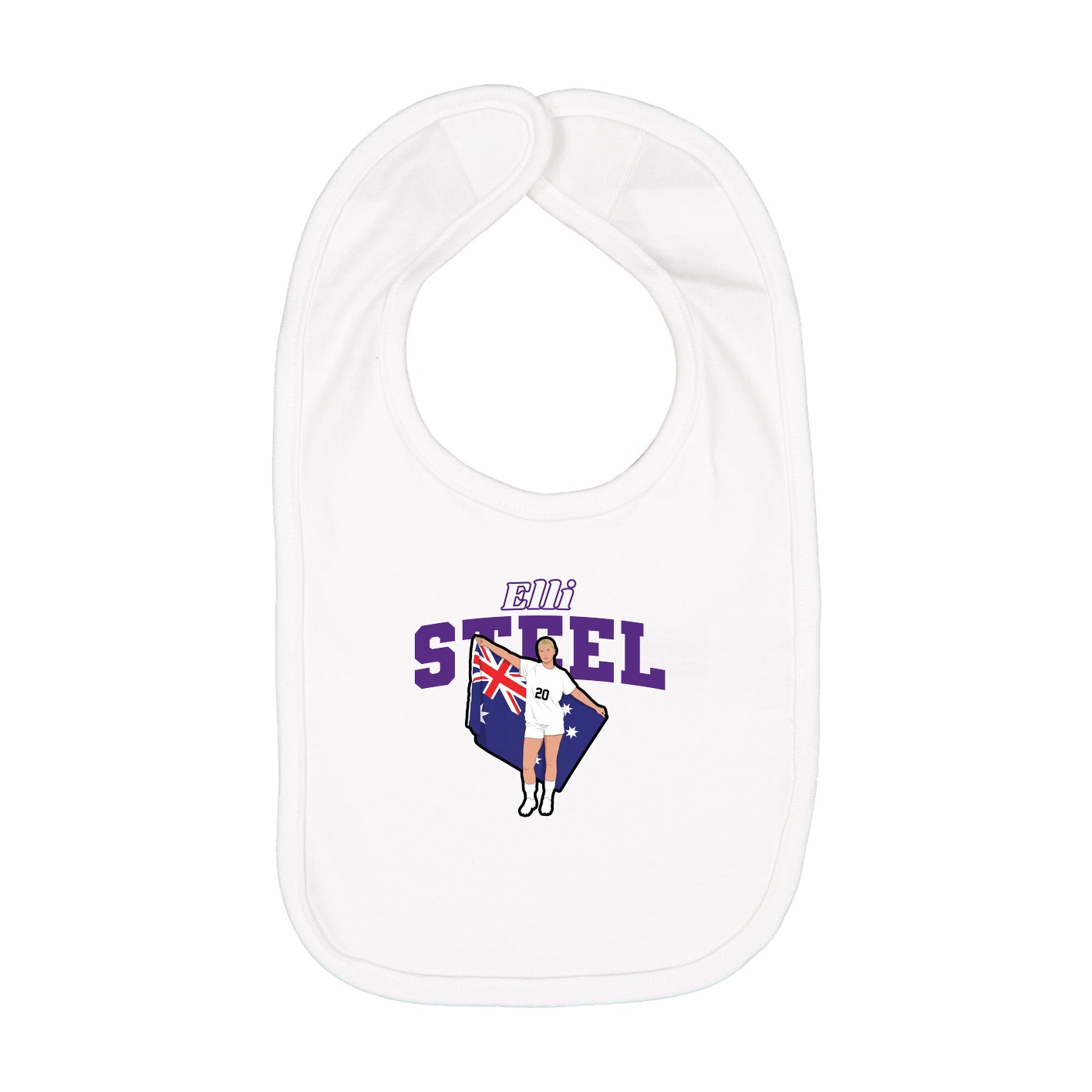 Infant Bib — Name Arch in White