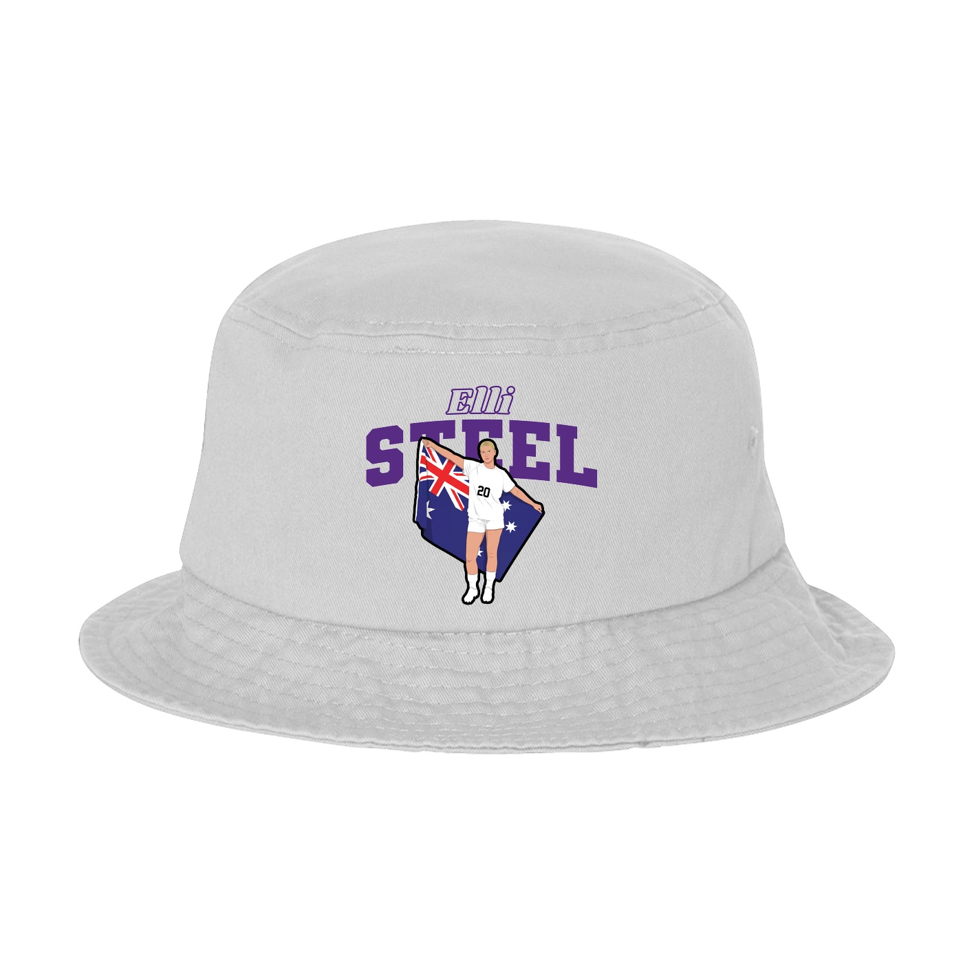 Bucket Cap — Name Arch in White