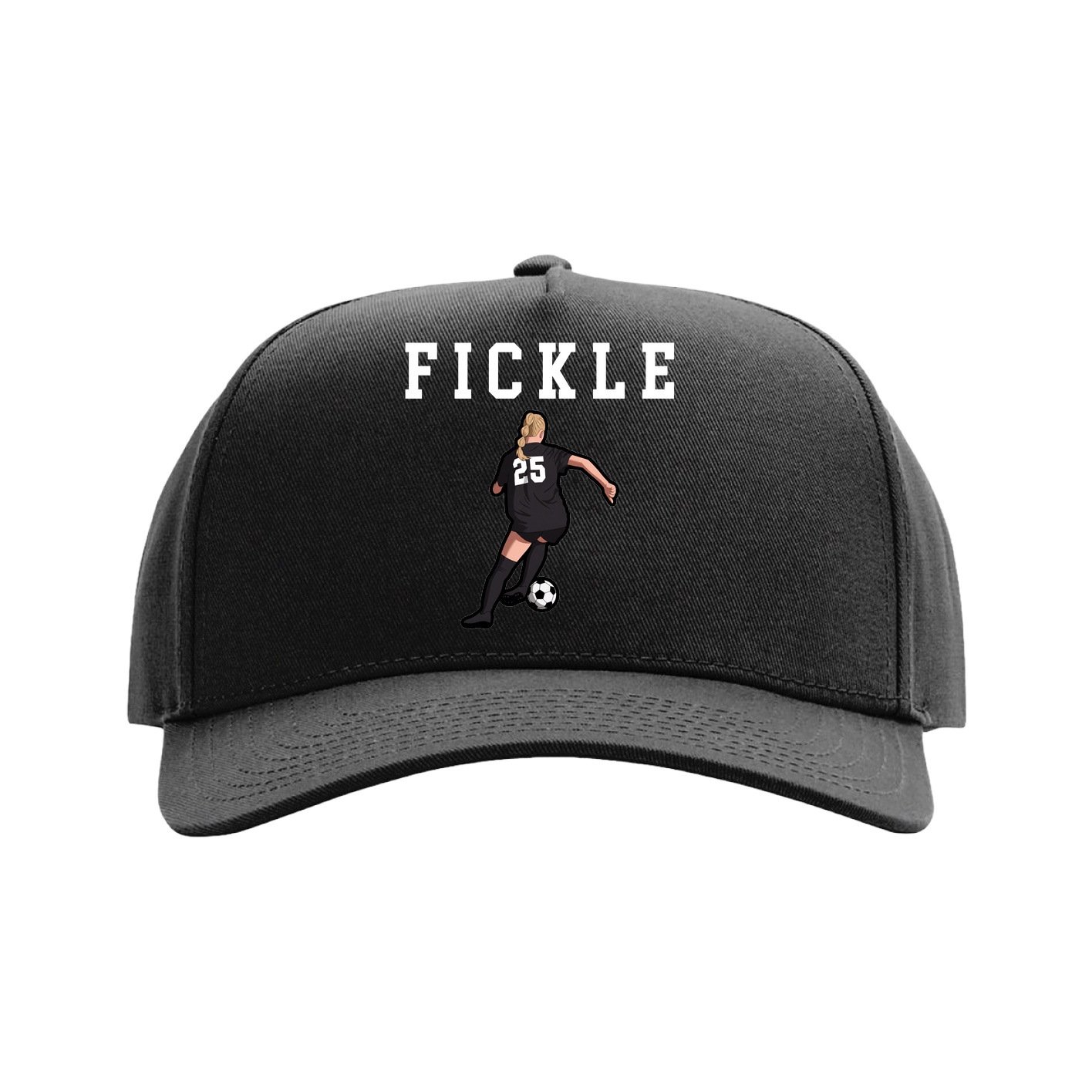 Full Fabric Five-Panel Champ Cap — Shirsey in Black