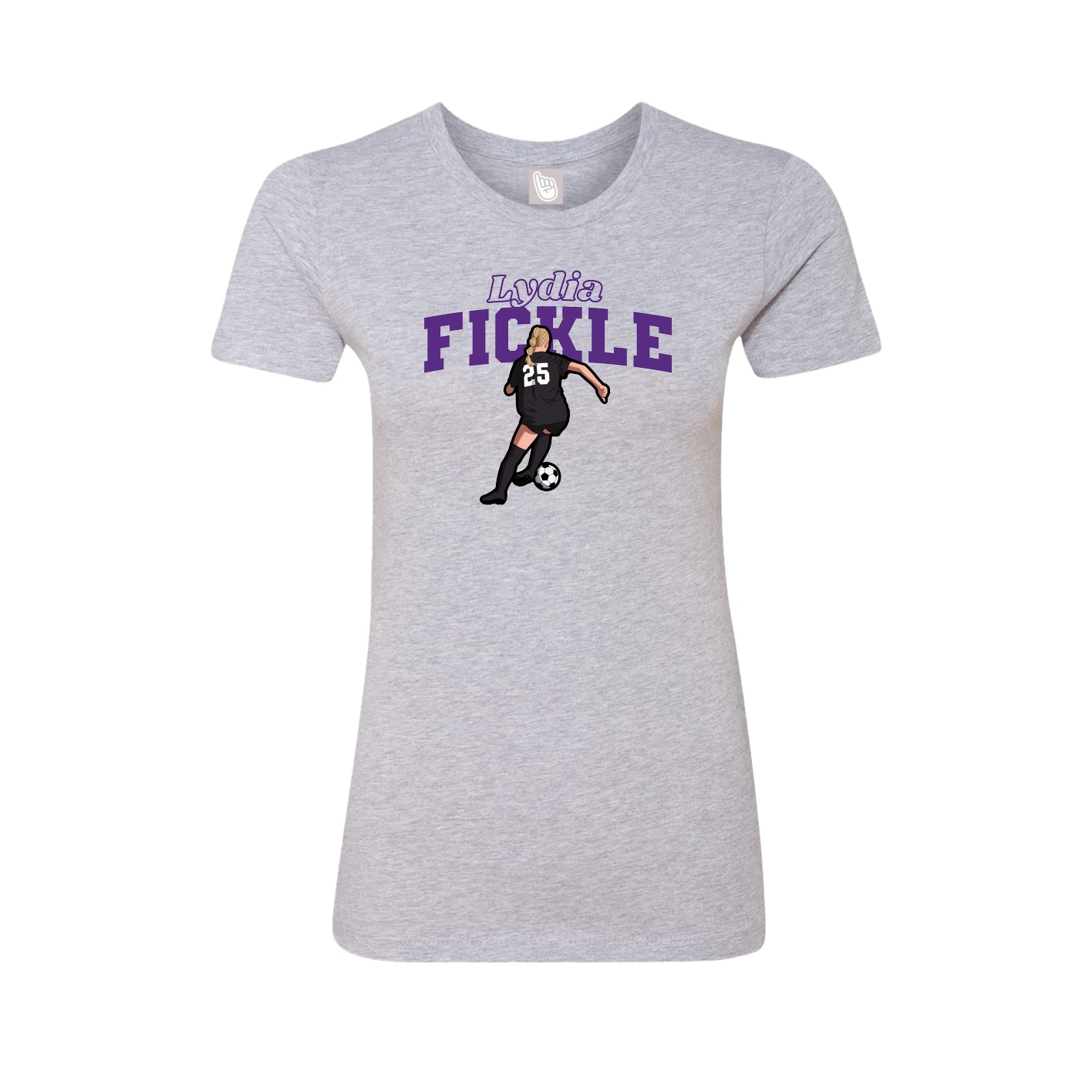 Fitted Women's Tee — Name Arch in Grey