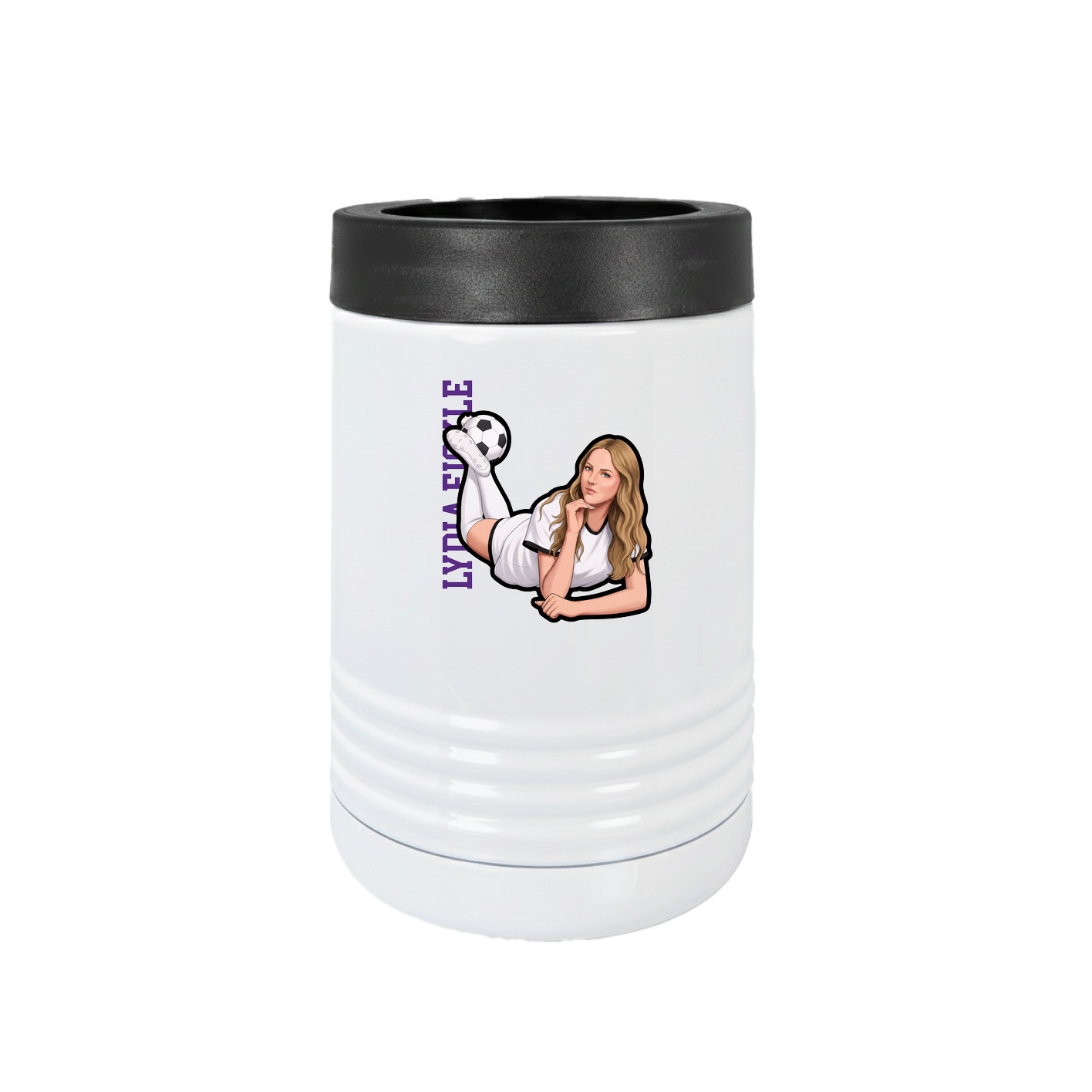 Beverage Holder — Name Vertical in White