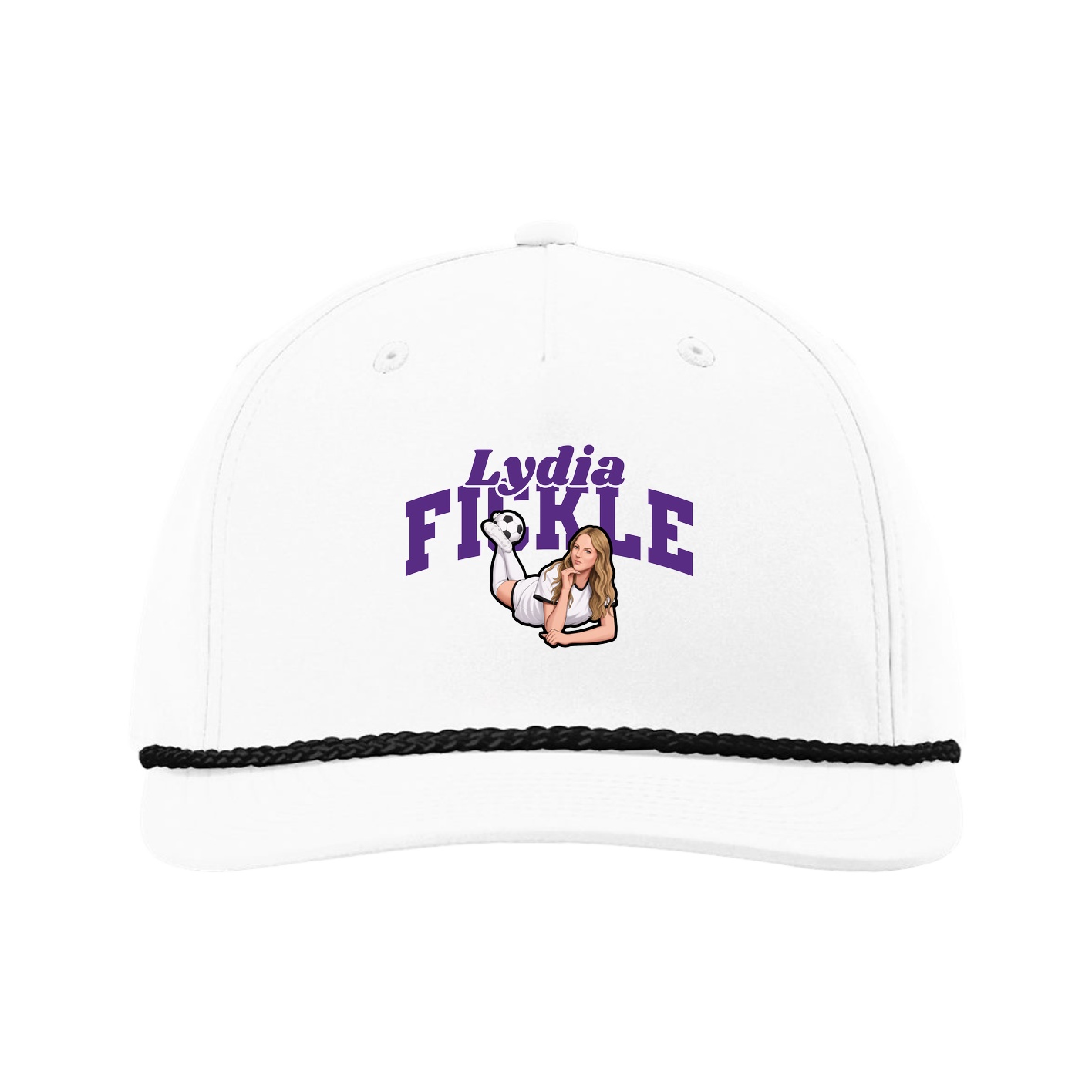 Five-Panel Classic Rope Cap — Signature Arch in White