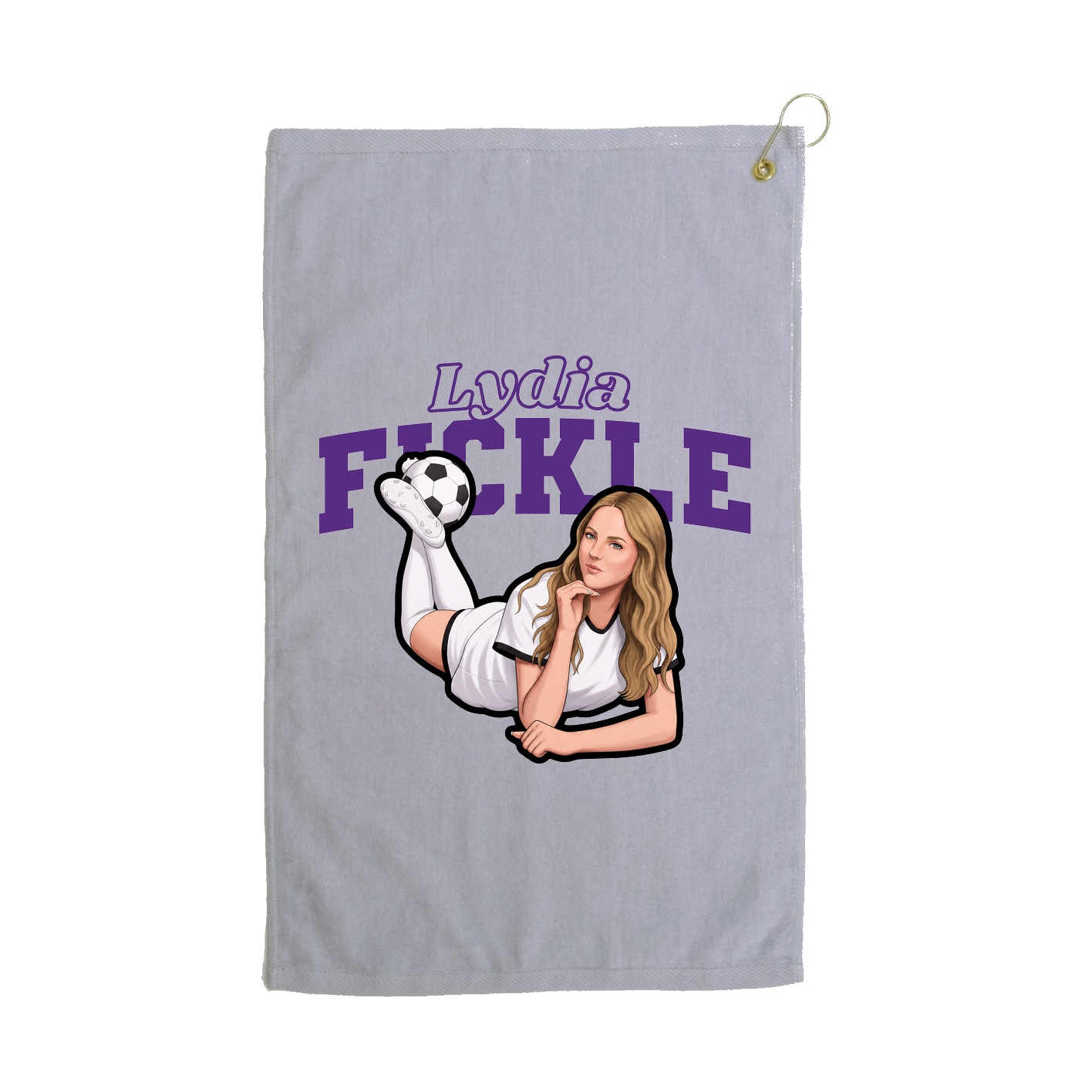 Golf Towel — Name Arch in Grey