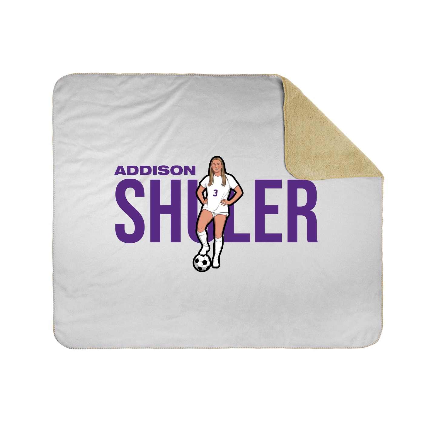 Throw Blanket — Player Name in White
