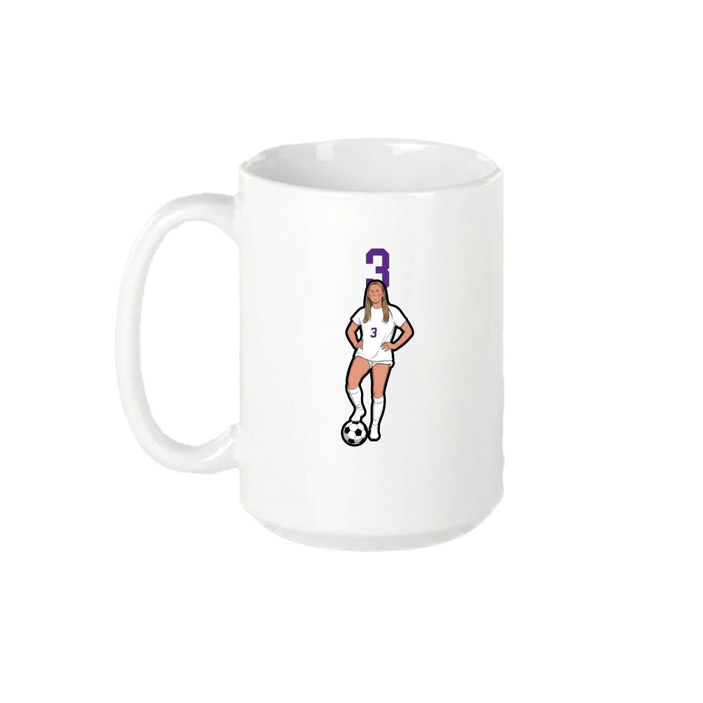 15oz Coffee Mug — Number Top in White