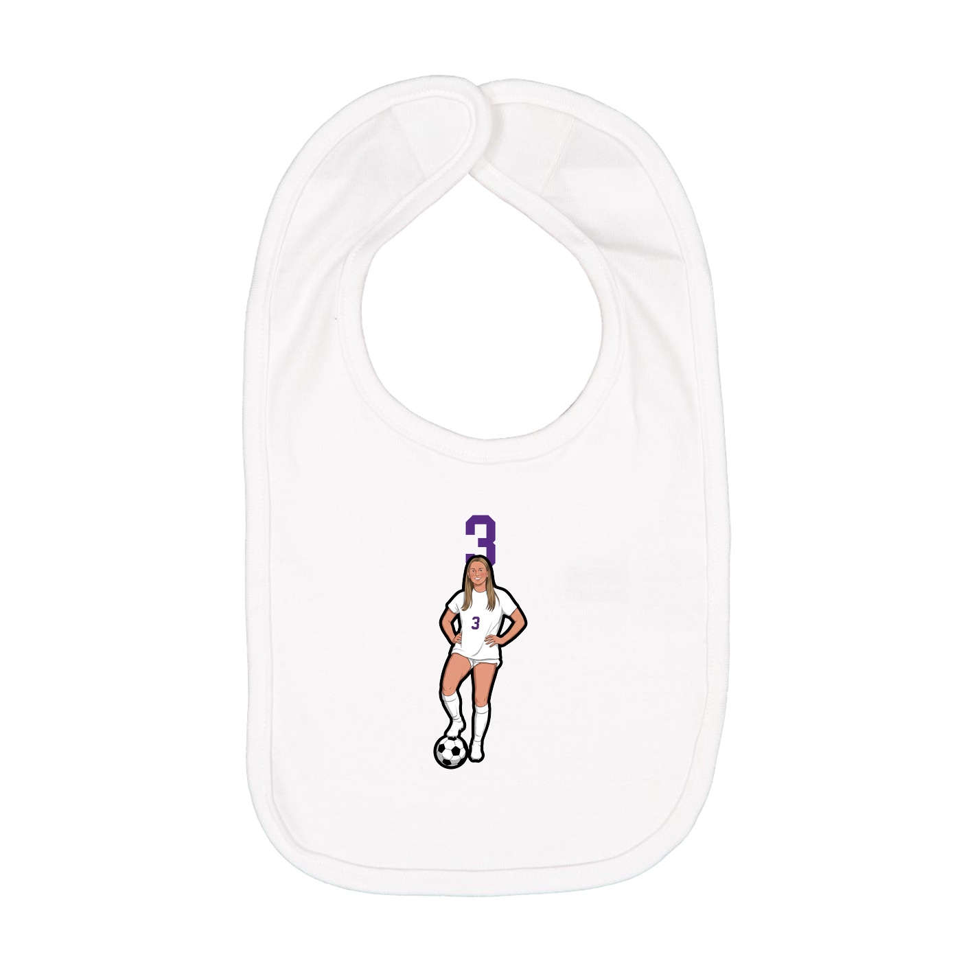Infant Bib — Number Top in White