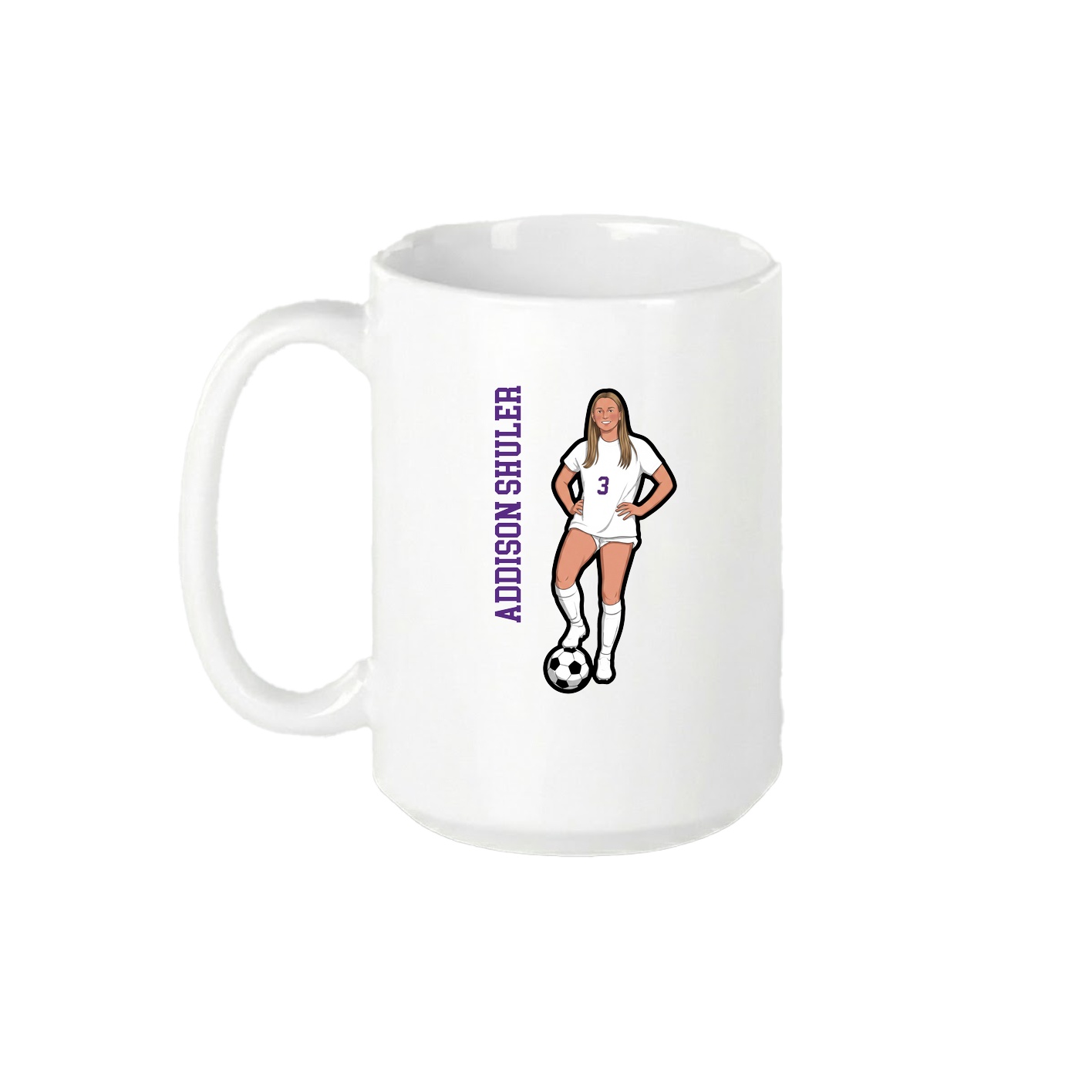 15oz Coffee Mug — Name Vertical in White