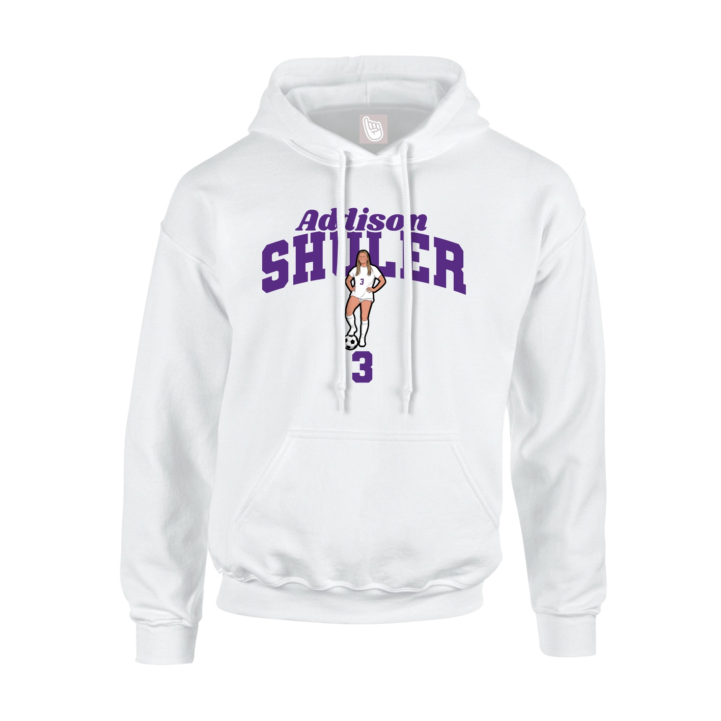 Youth Hoodie — Signature Arch in White