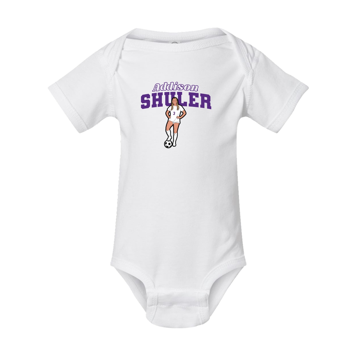 Baby Onesie — Name Arch in White