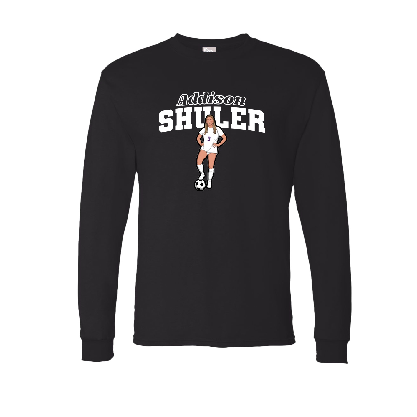 Long Sleeve Tee — Name Arch in Black