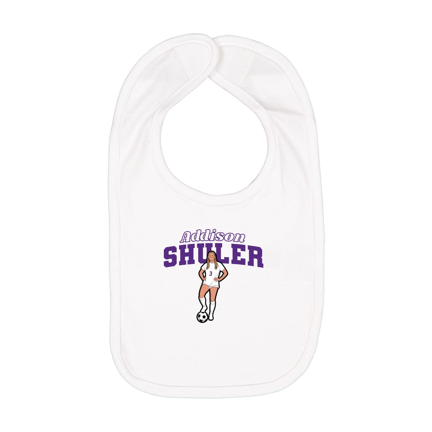 Infant Bib — Name Arch in White