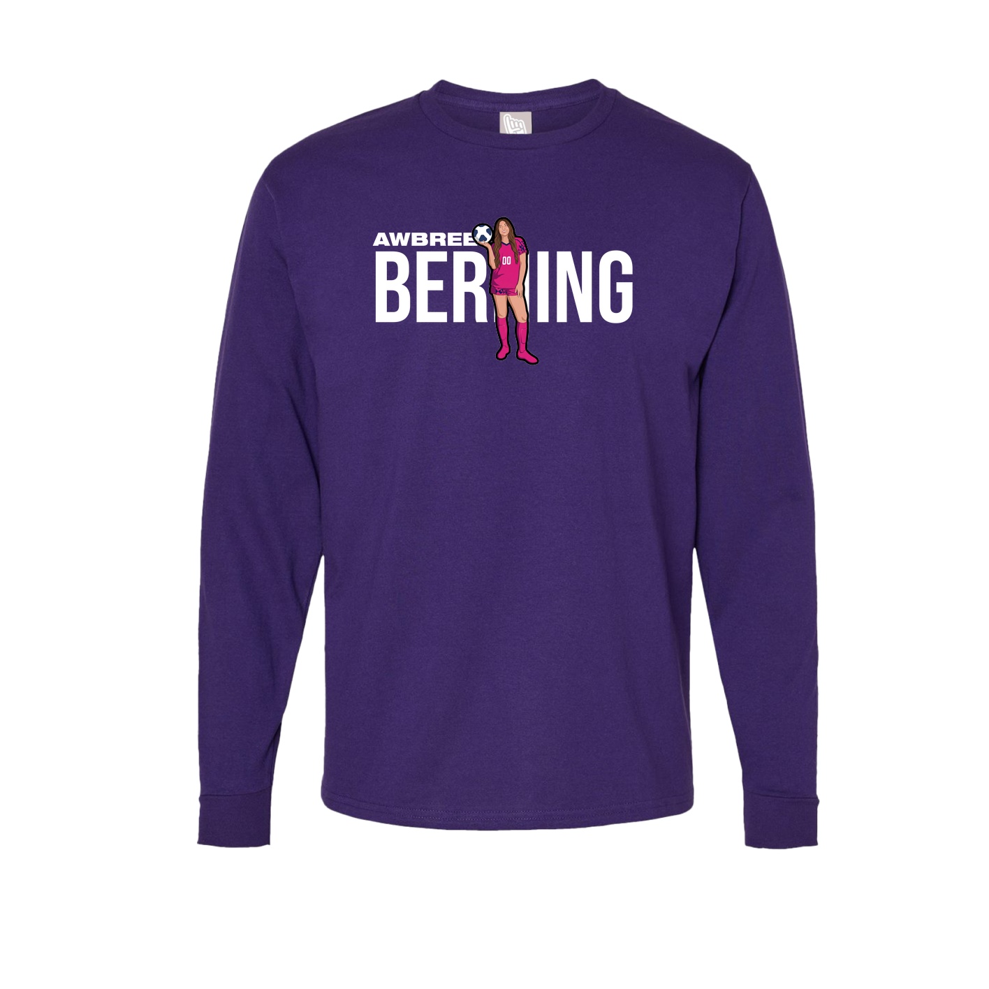 Long Sleeve Tee — Player Name in Purple