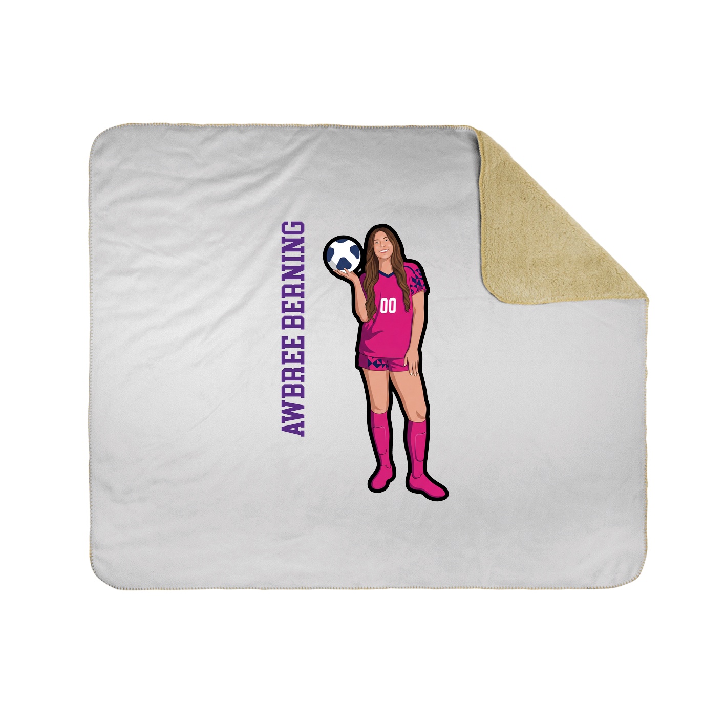 Throw Blanket — Name Vertical in White