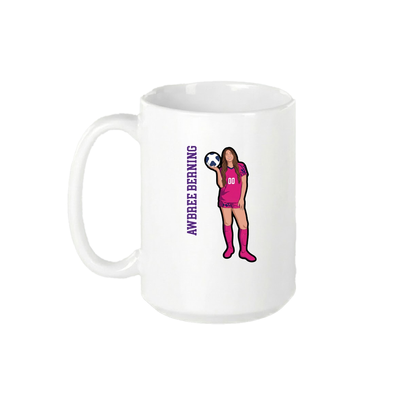 15oz Coffee Mug — Name Vertical in White