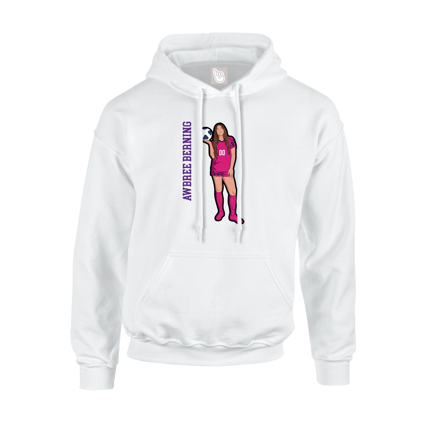 Youth Hoodie — Name Vertical in White