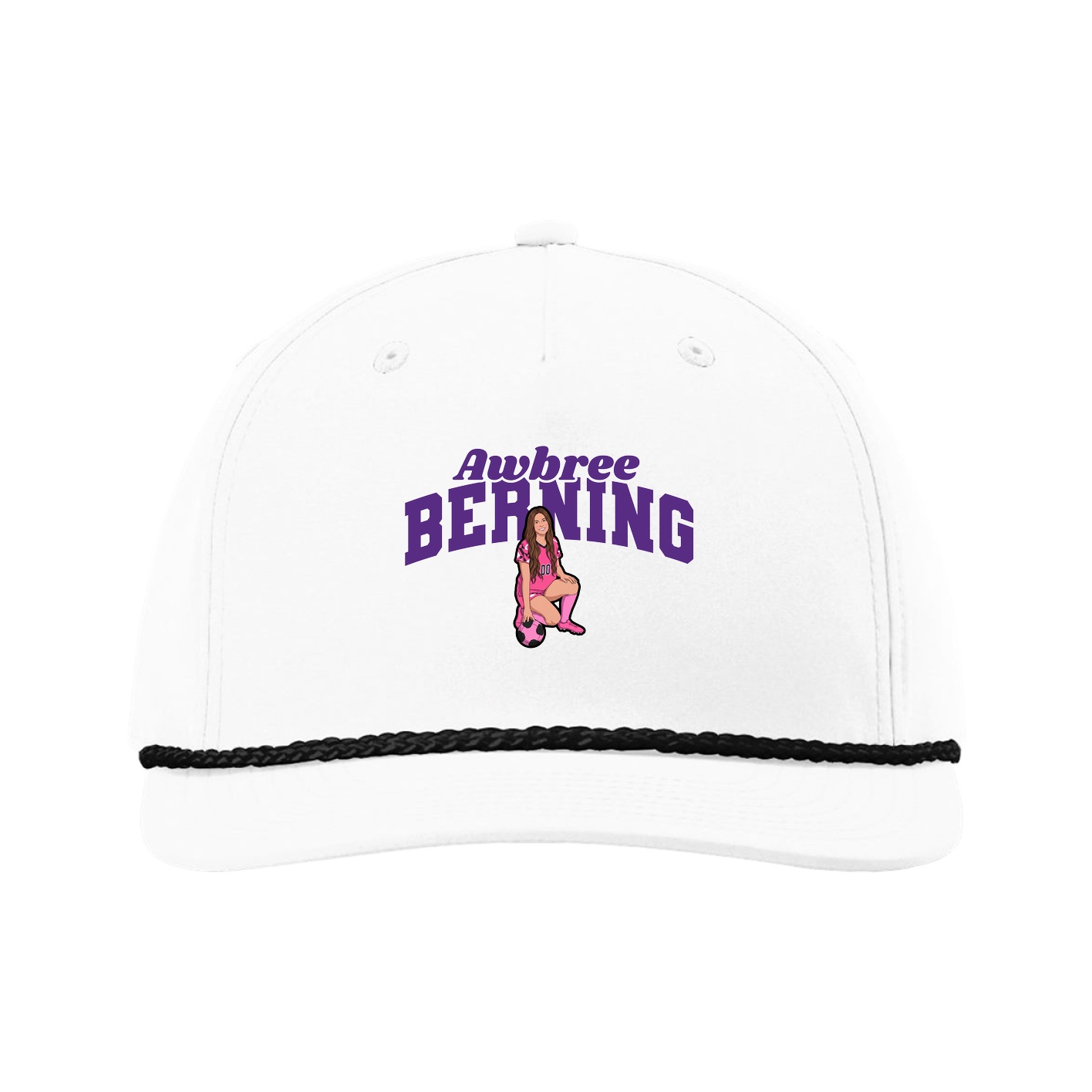 Five-Panel Classic Rope Cap — Signature Arch in White