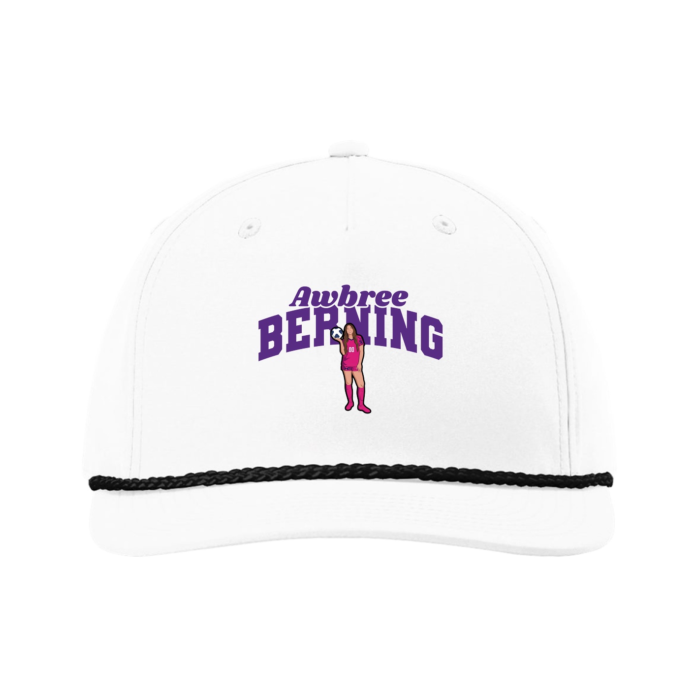 Five-Panel Classic Rope Cap — Signature Arch in White