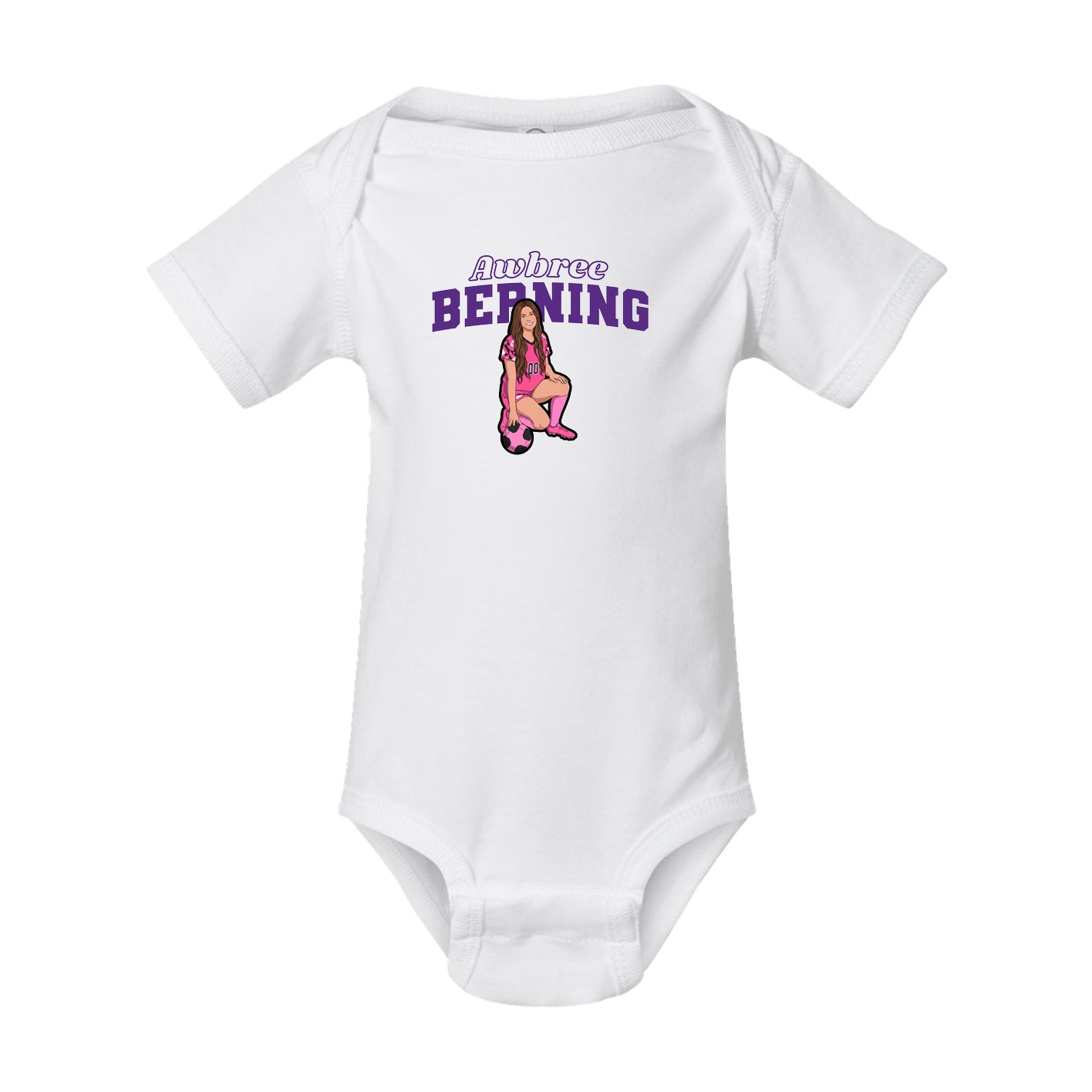 Baby Onesie — Name Arch in White