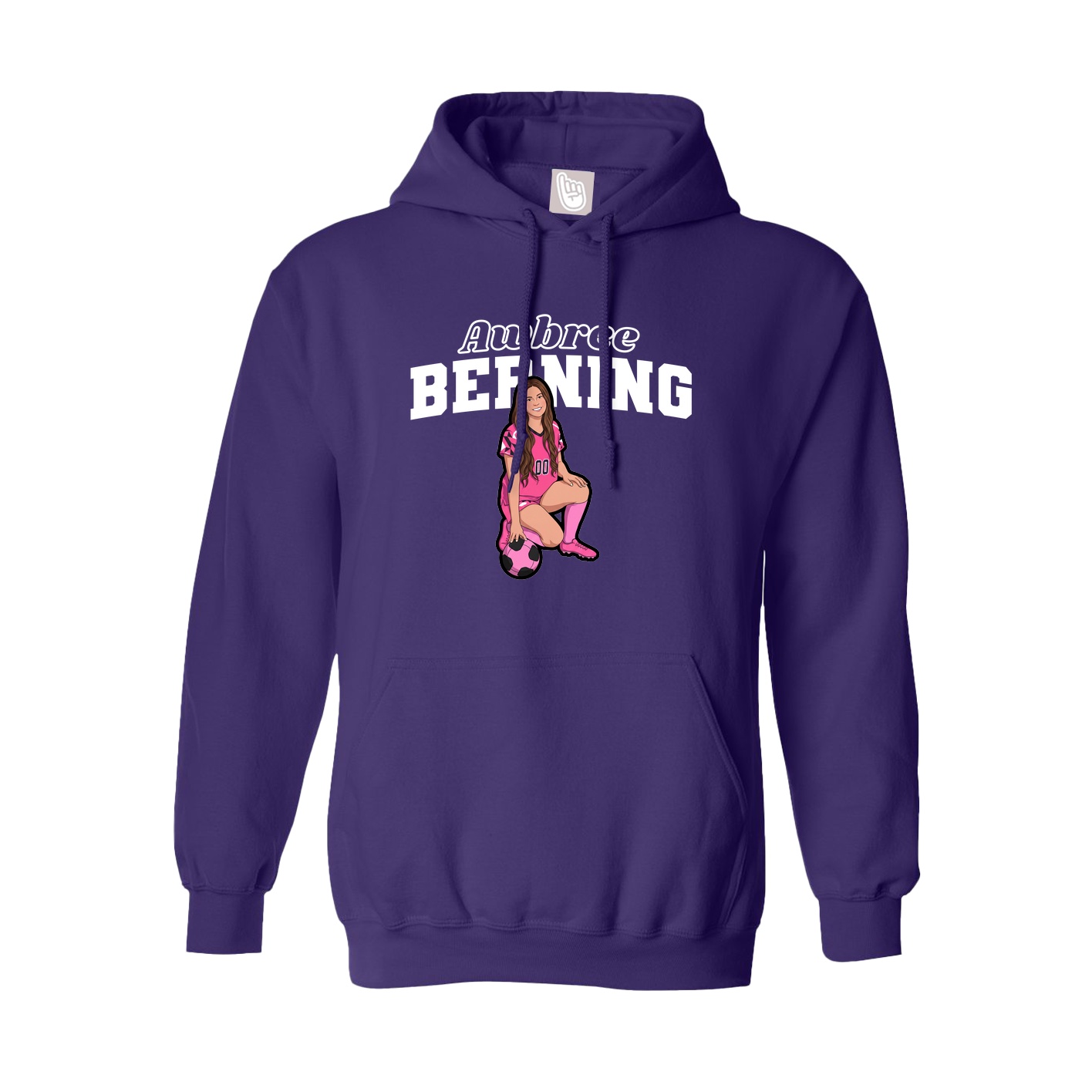 Youth Hoodie — Name Arch in Purple