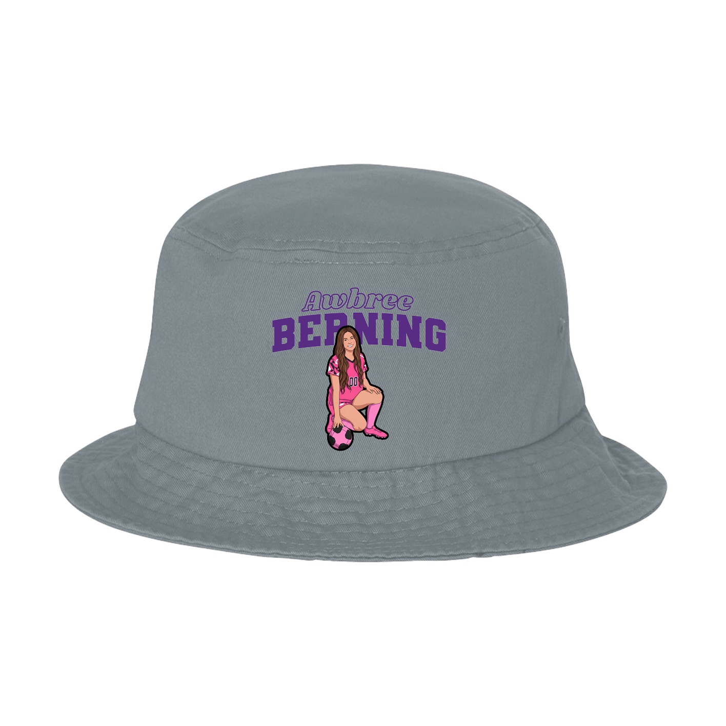 Bucket Cap — Name Arch in Grey