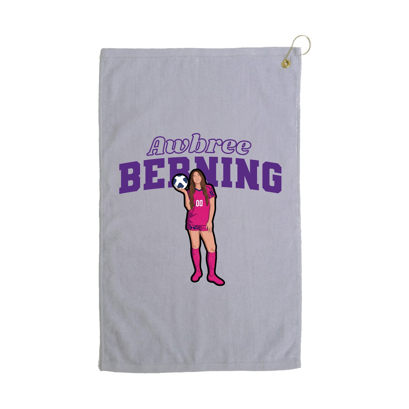 Golf Towel — Name Arch in Grey