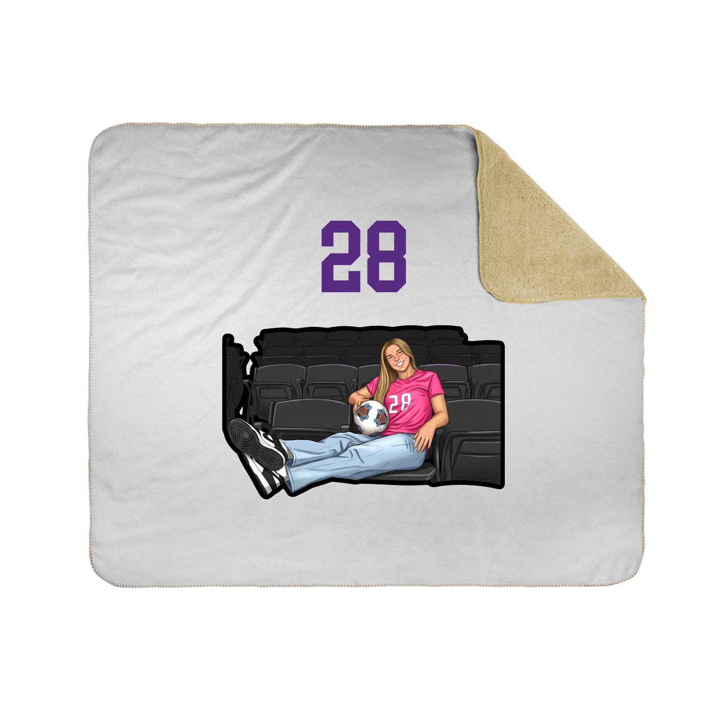 Throw Blanket — Number Top in White