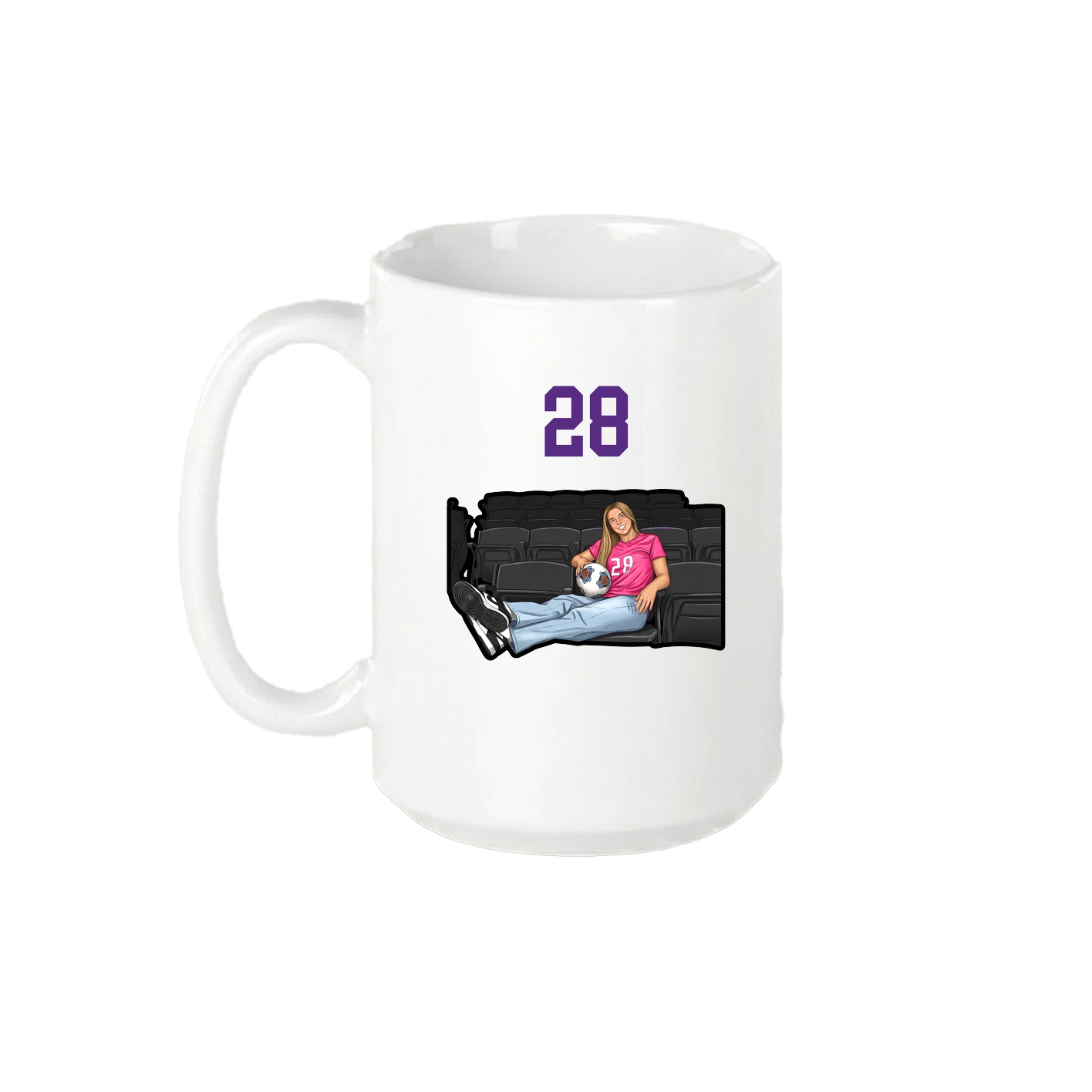15oz Coffee Mug — Number Top in White