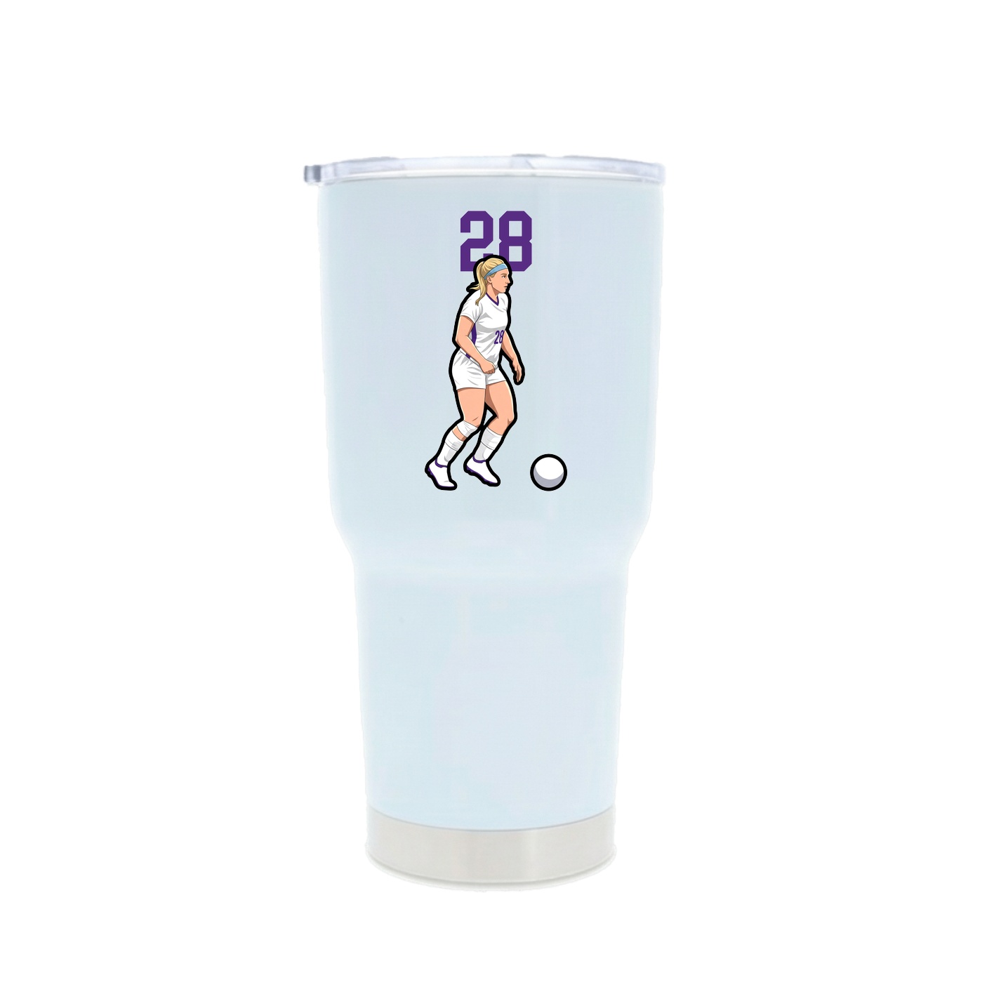 30oz Stainless Steel Tumbler — Number Top in White