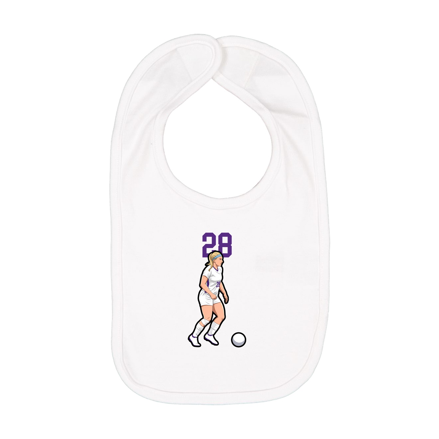 Infant Bib — Number Top in White