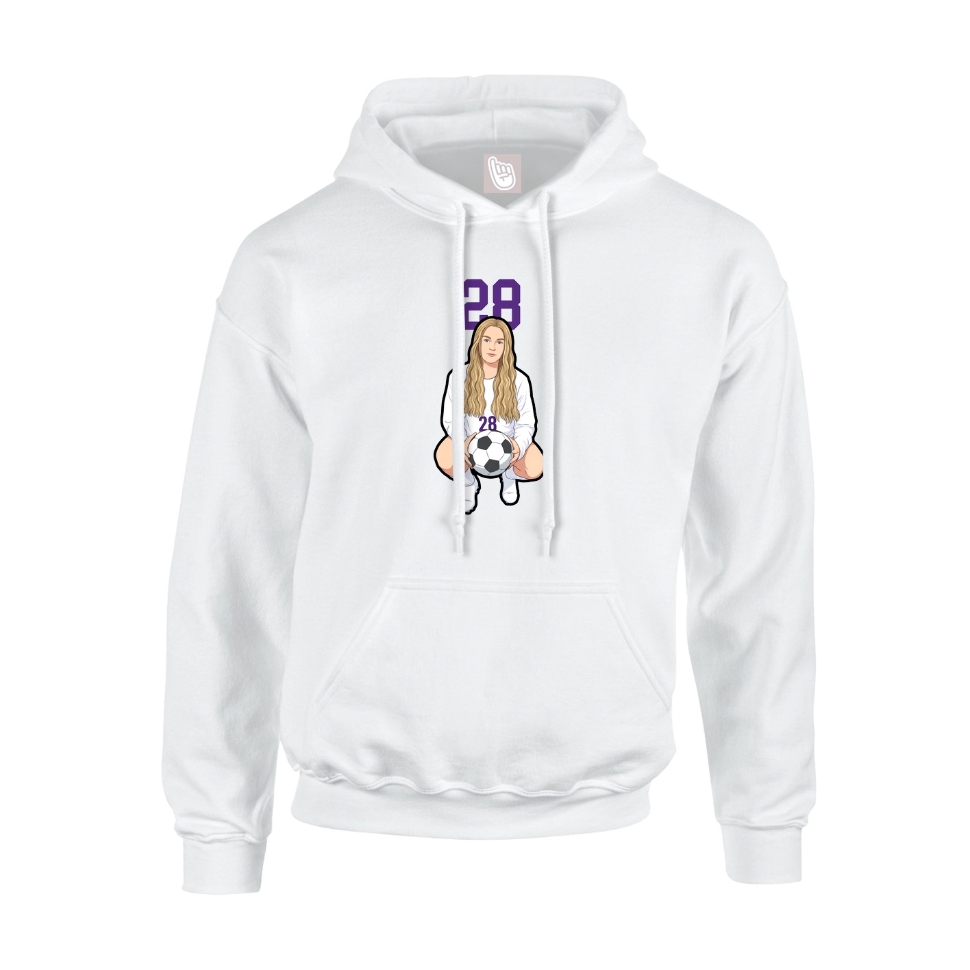 Hoodie — Number Top in White