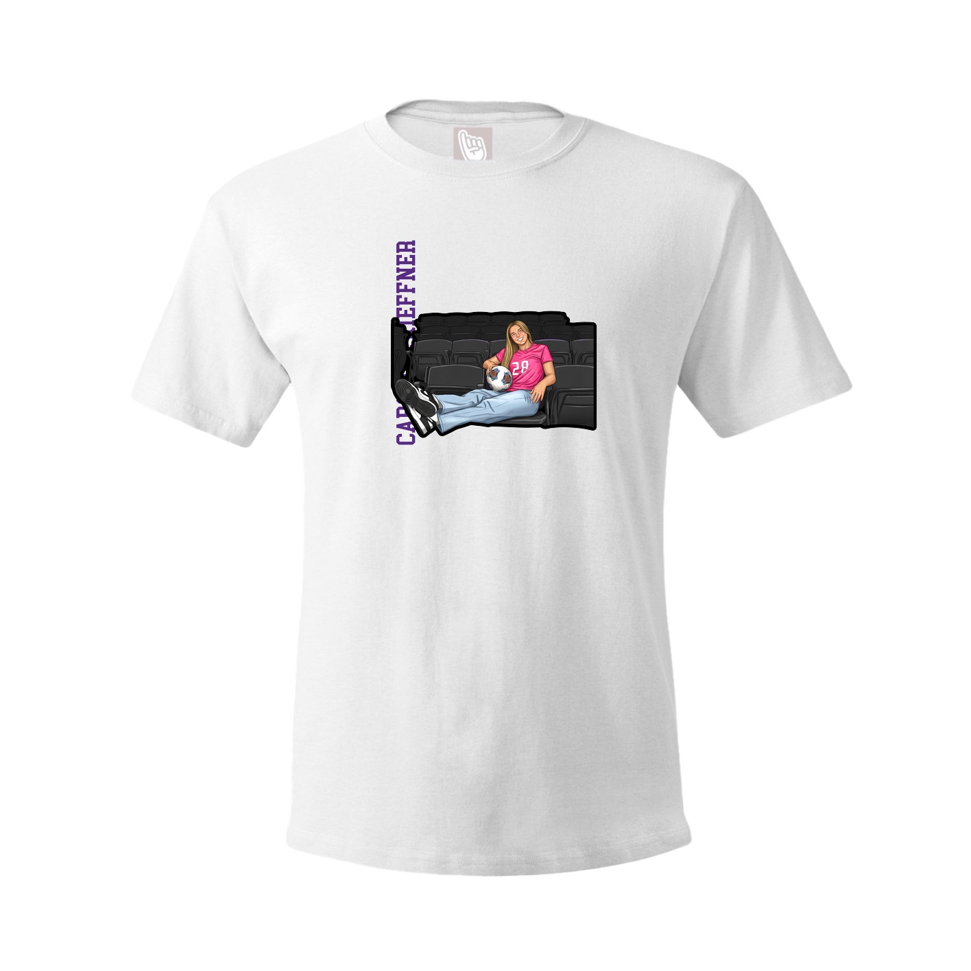 Youth Tee — Name Vertical in White