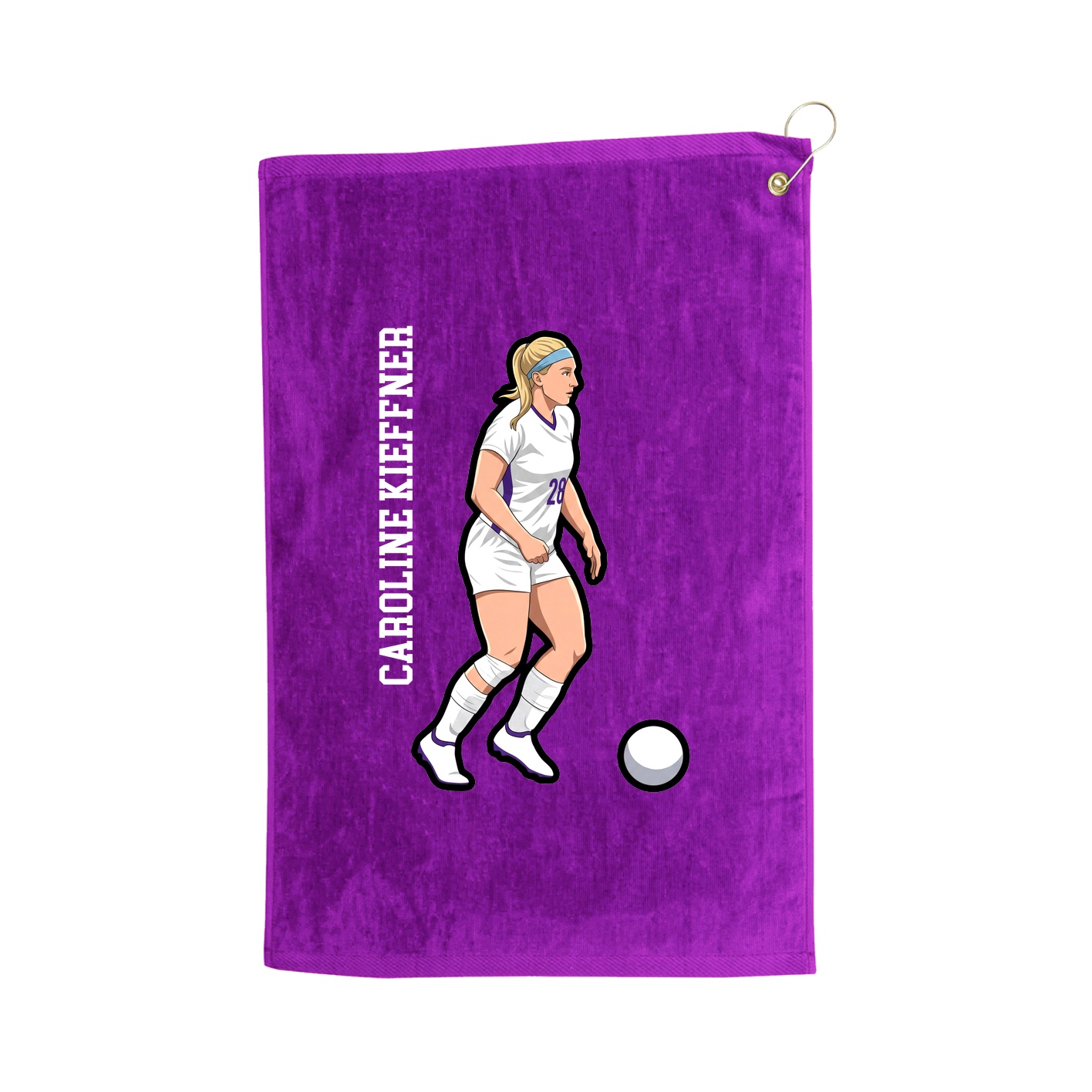 Golf Towel — Name Vertical in Purple