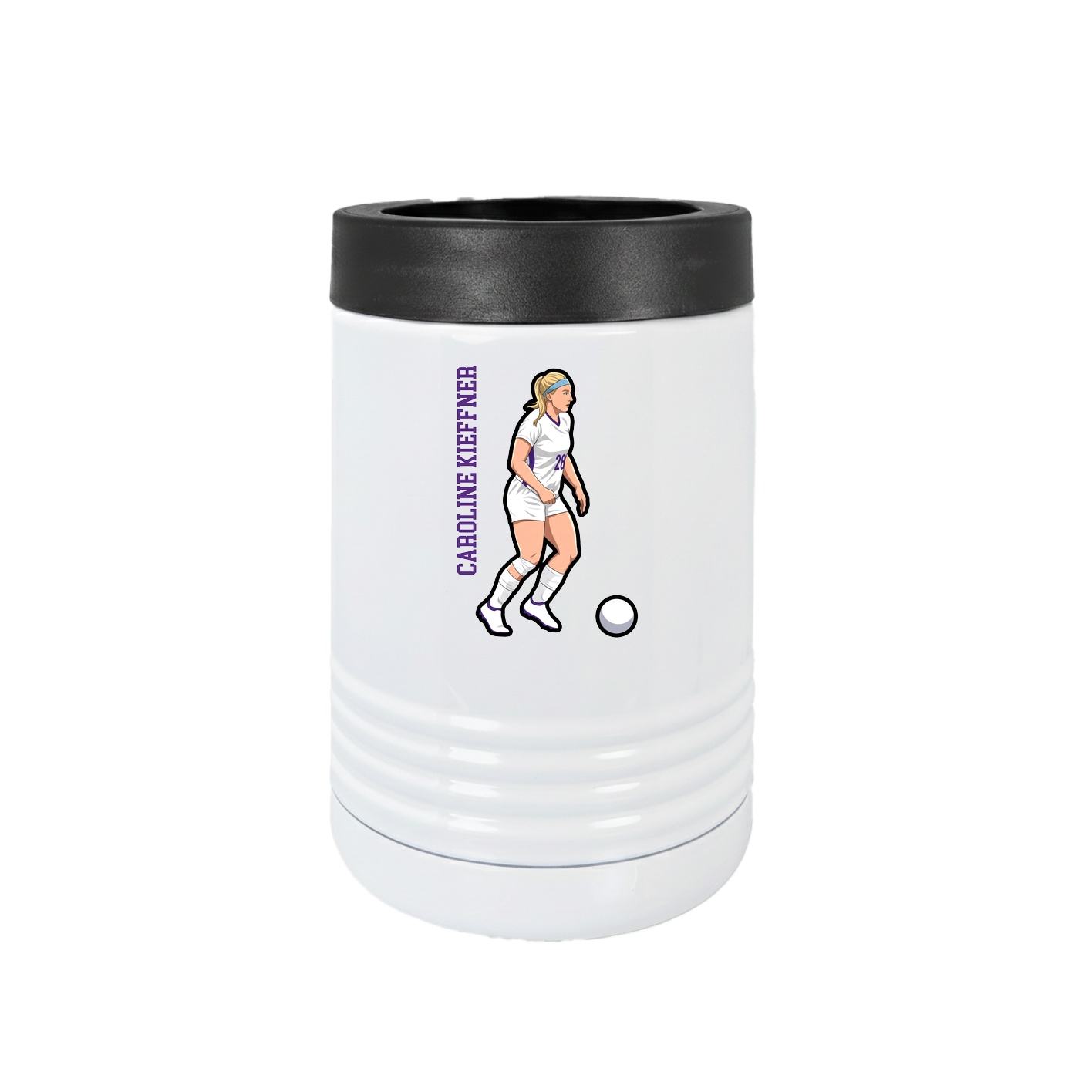 Beverage Holder — Name Vertical in White