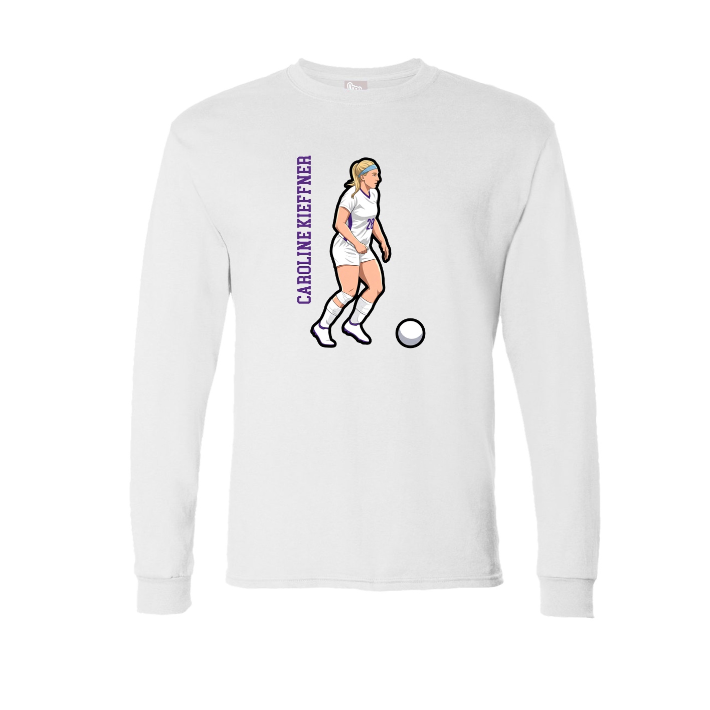 Long Sleeve Tee — Name Vertical in White