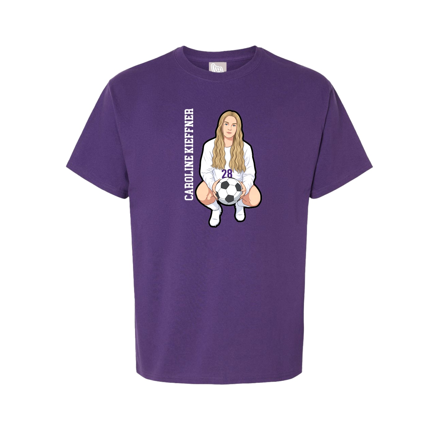 Youth Tee — Name Vertical in Purple
