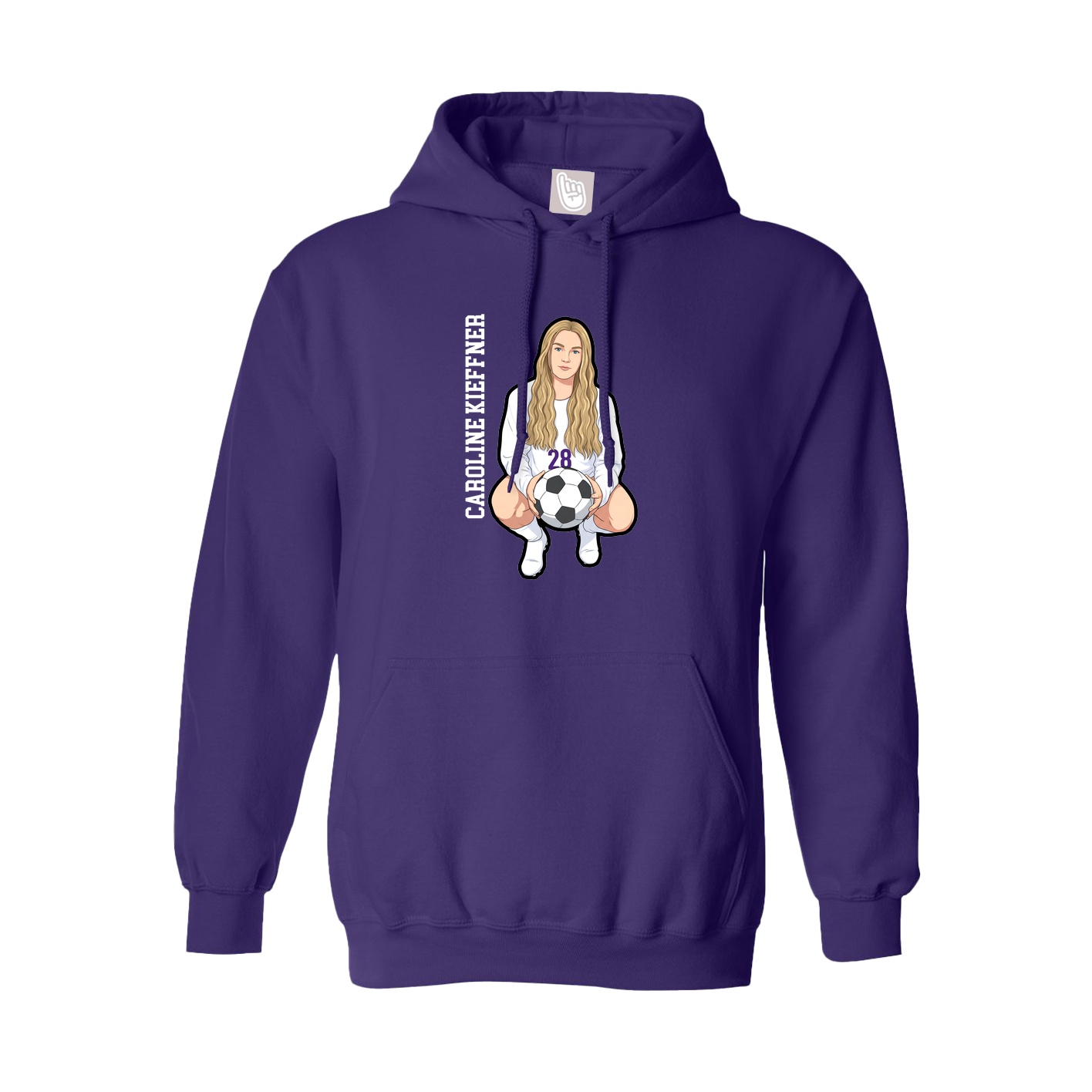 Youth Hoodie — Name Vertical in Purple