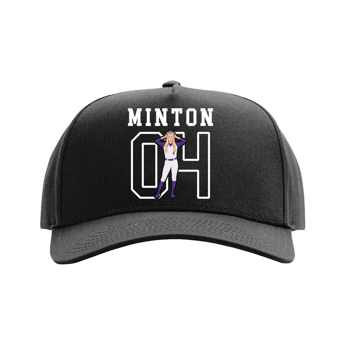 Full Fabric Five-Panel Champ Cap — Shirsey in Black