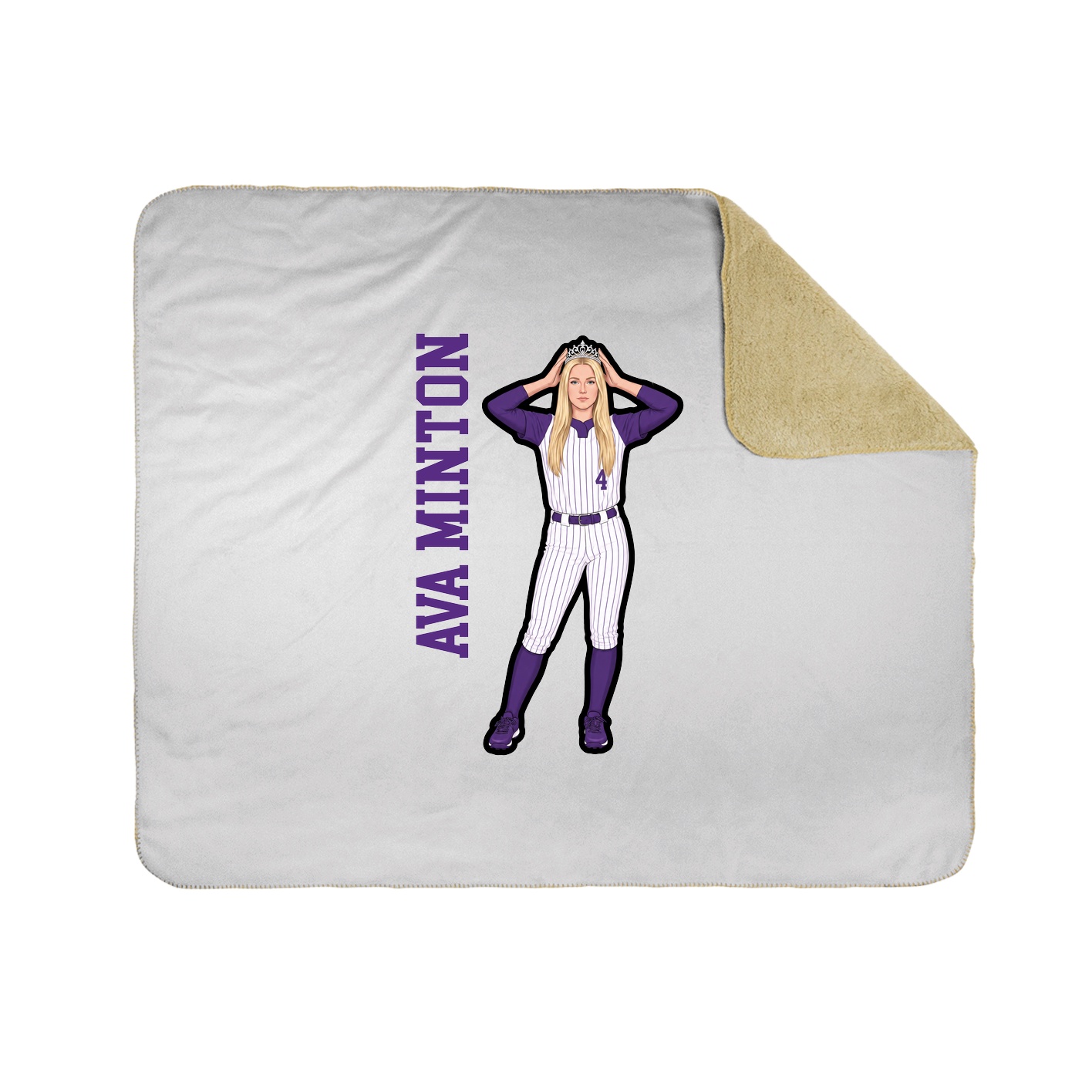 Throw Blanket — Name Vertical in White