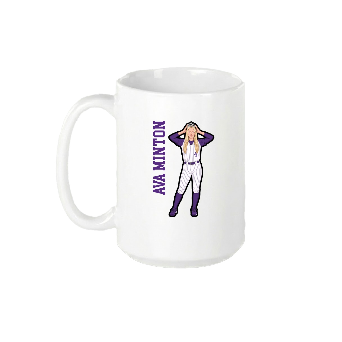 15oz Coffee Mug — Name Vertical in White