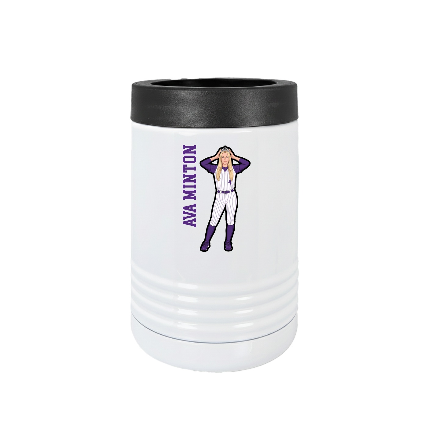 Beverage Holder — Name Vertical in White