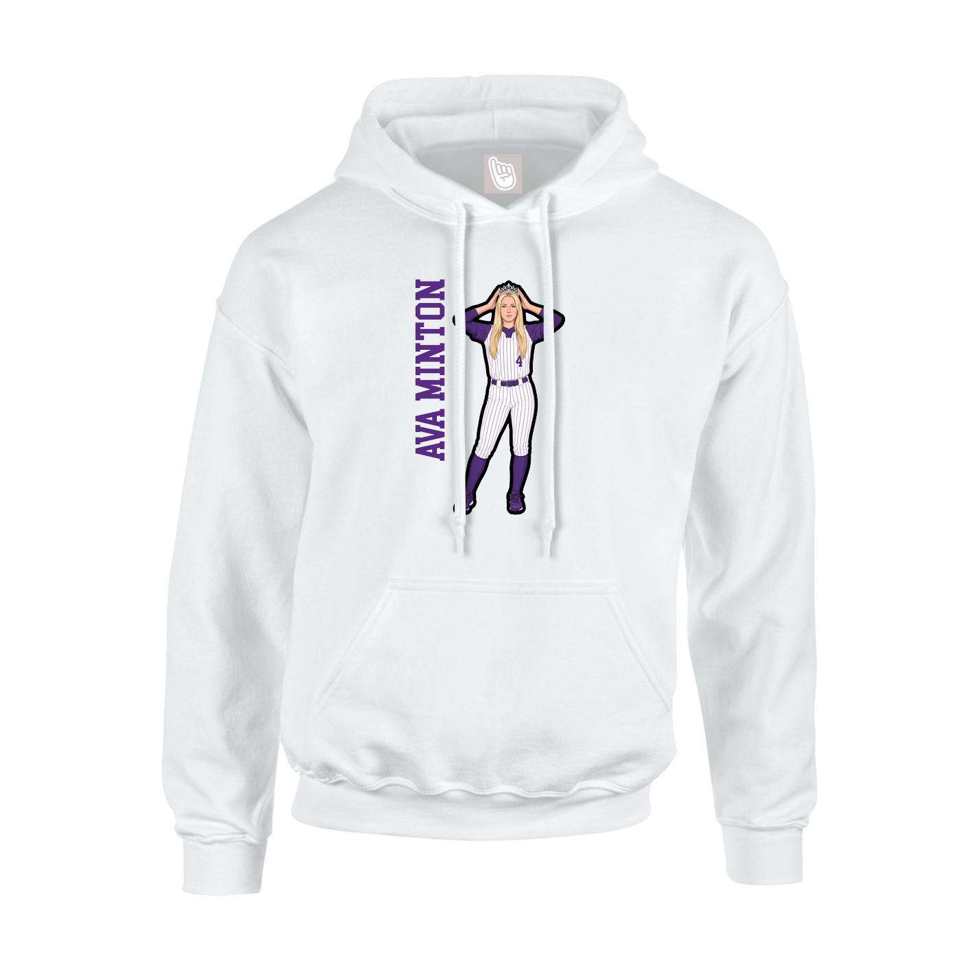 Hoodie — Name Vertical in White