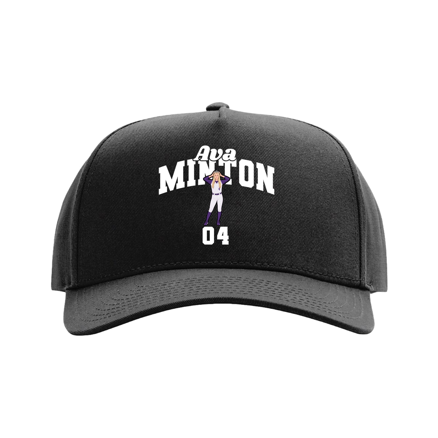 Full Fabric Five-Panel Champ Cap — Signature Arch in Black