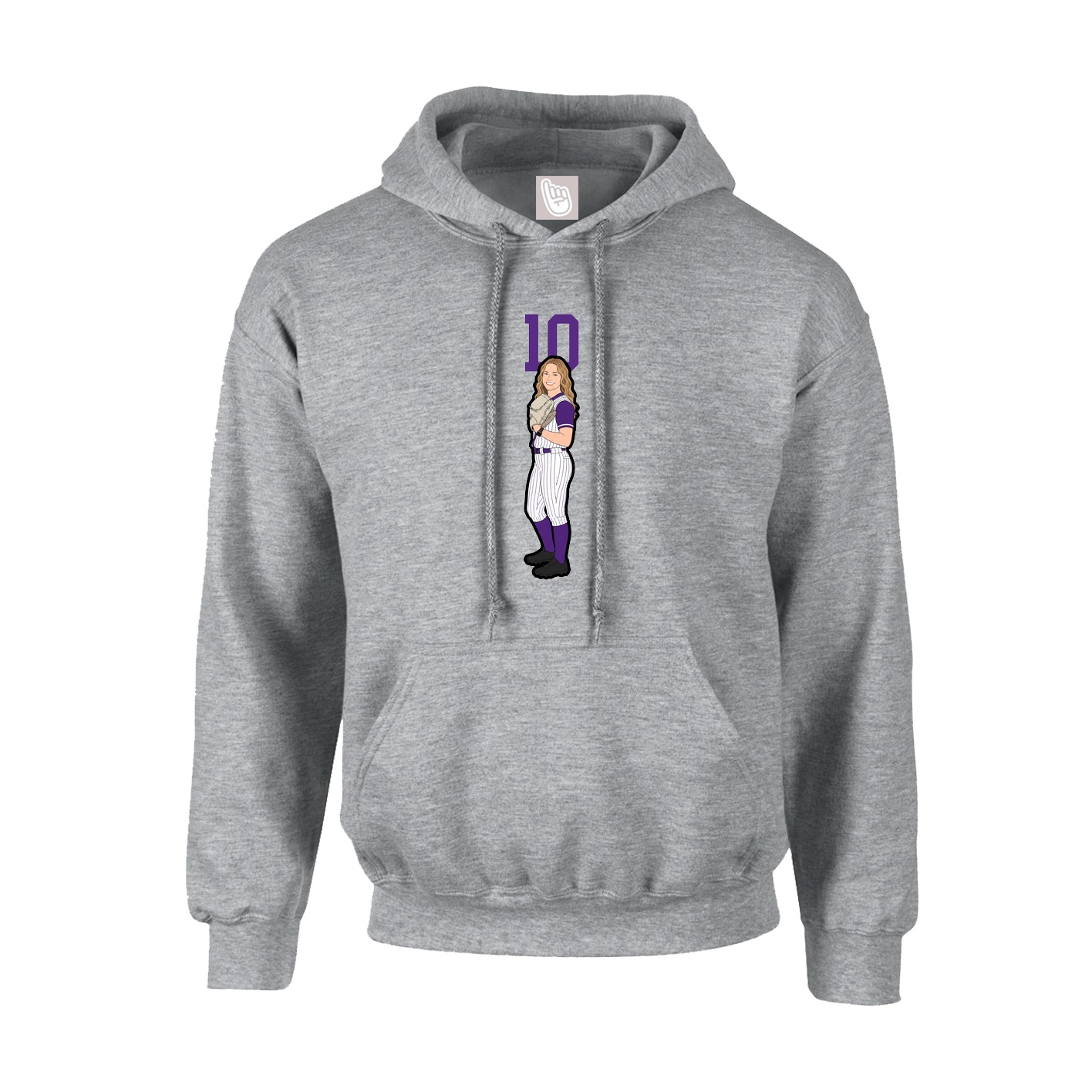 Youth Hoodie — Number Top in Grey