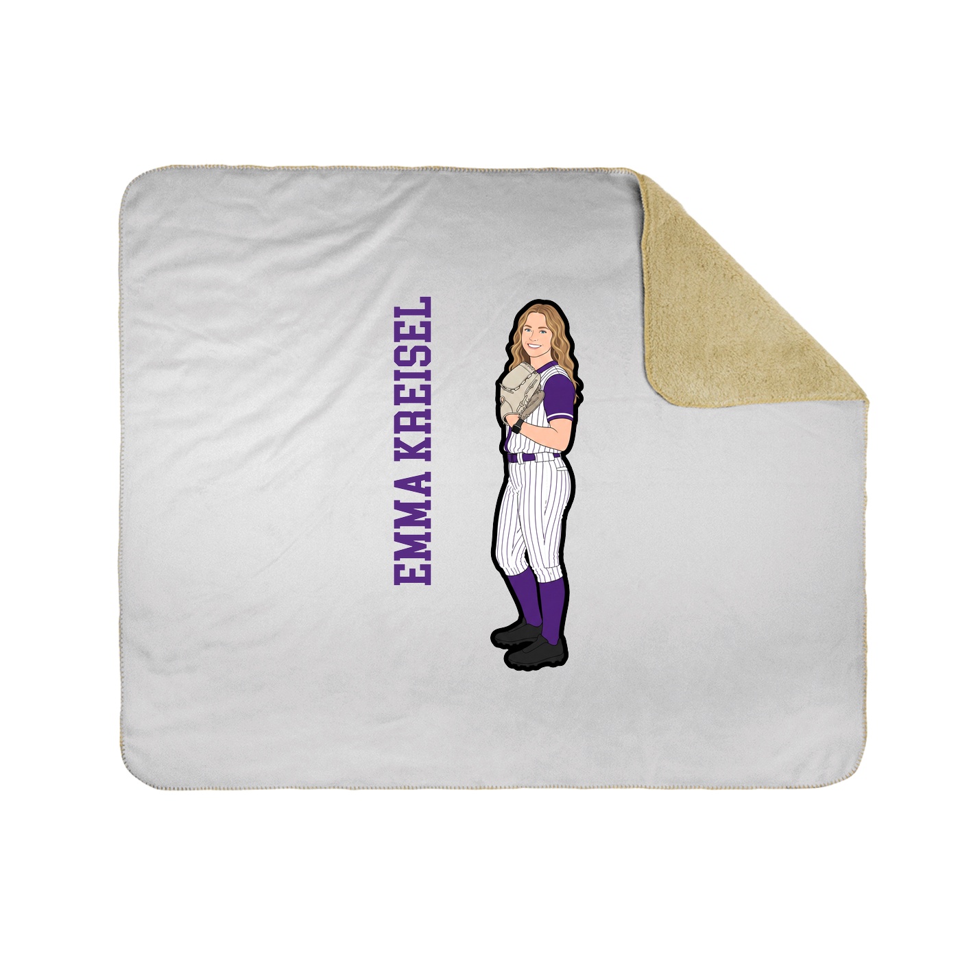 Throw Blanket — Name Vertical in White