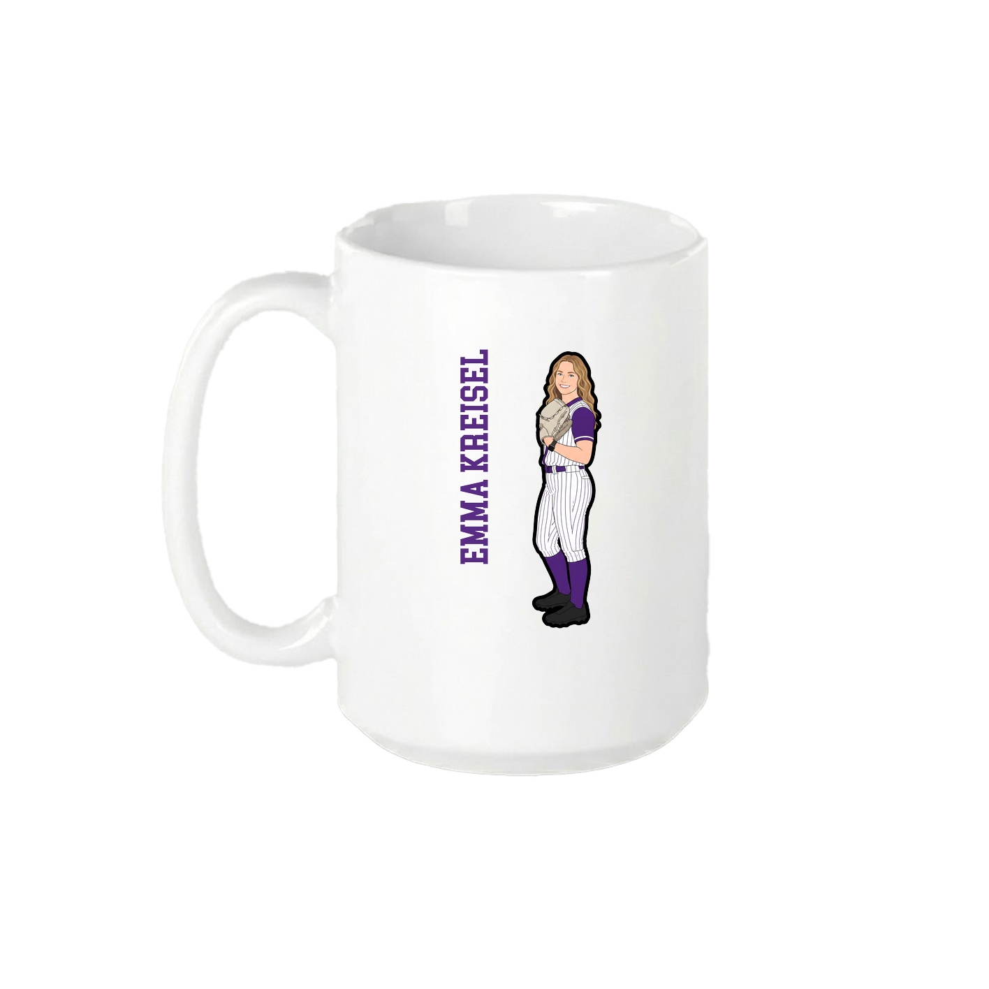 15oz Coffee Mug — Name Vertical in White