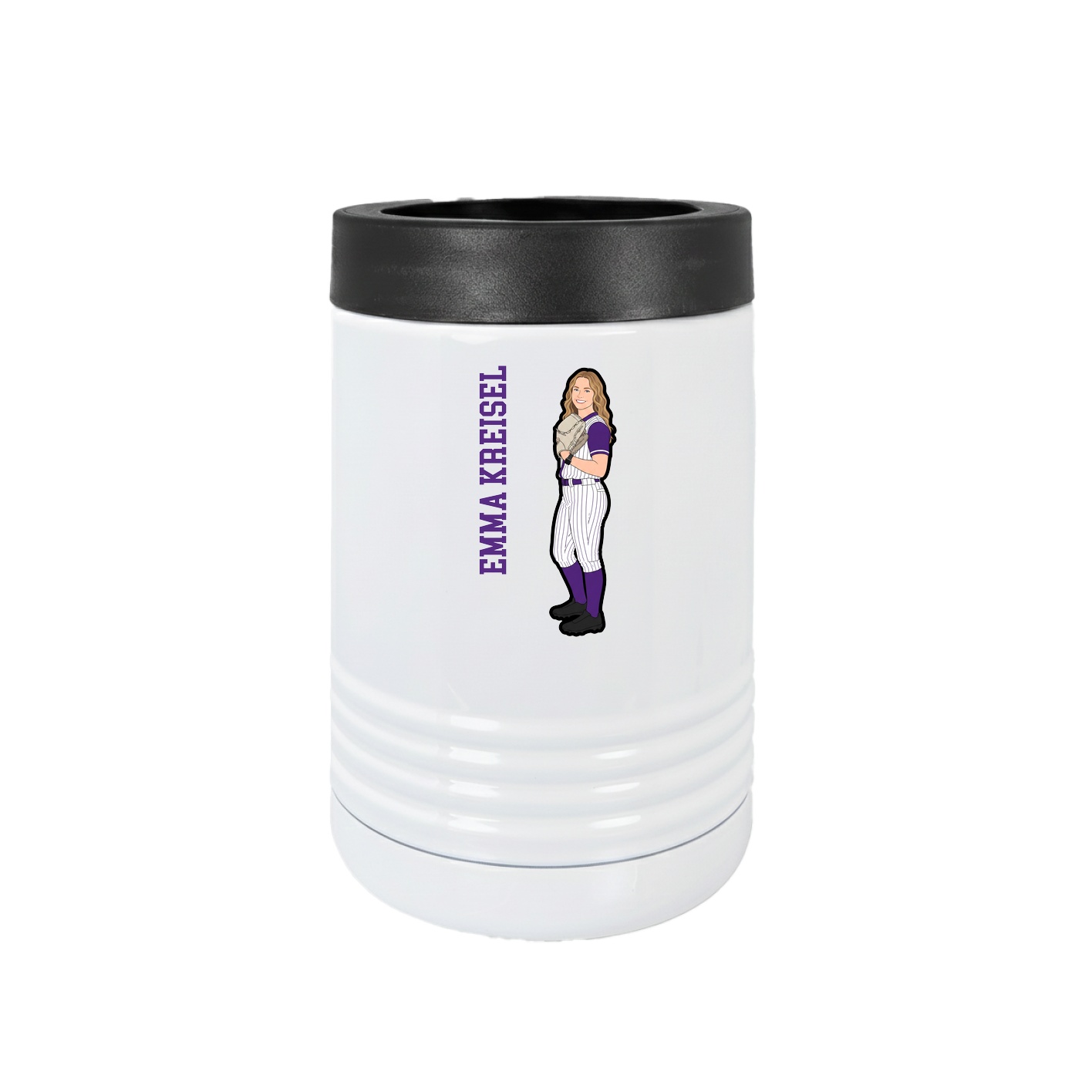 Beverage Holder — Name Vertical in White