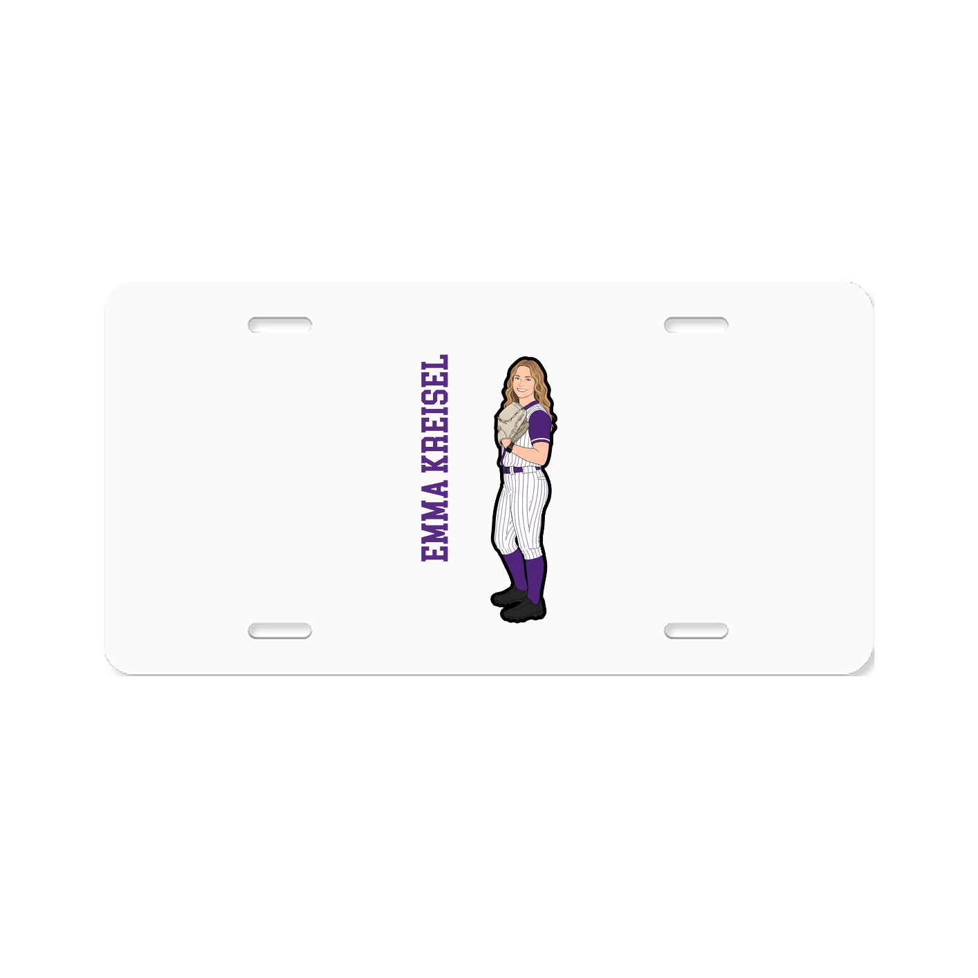 License Plate — Name Vertical in Classic
